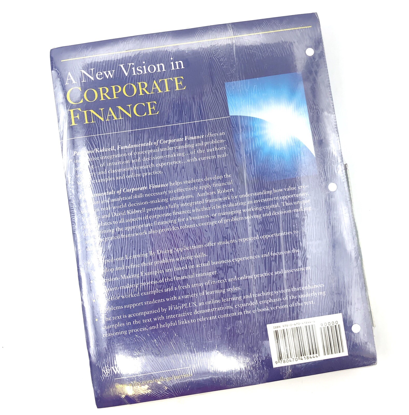 Fundamentals Of Corporate Finance Binder Ready Version Ringbound Wiley New