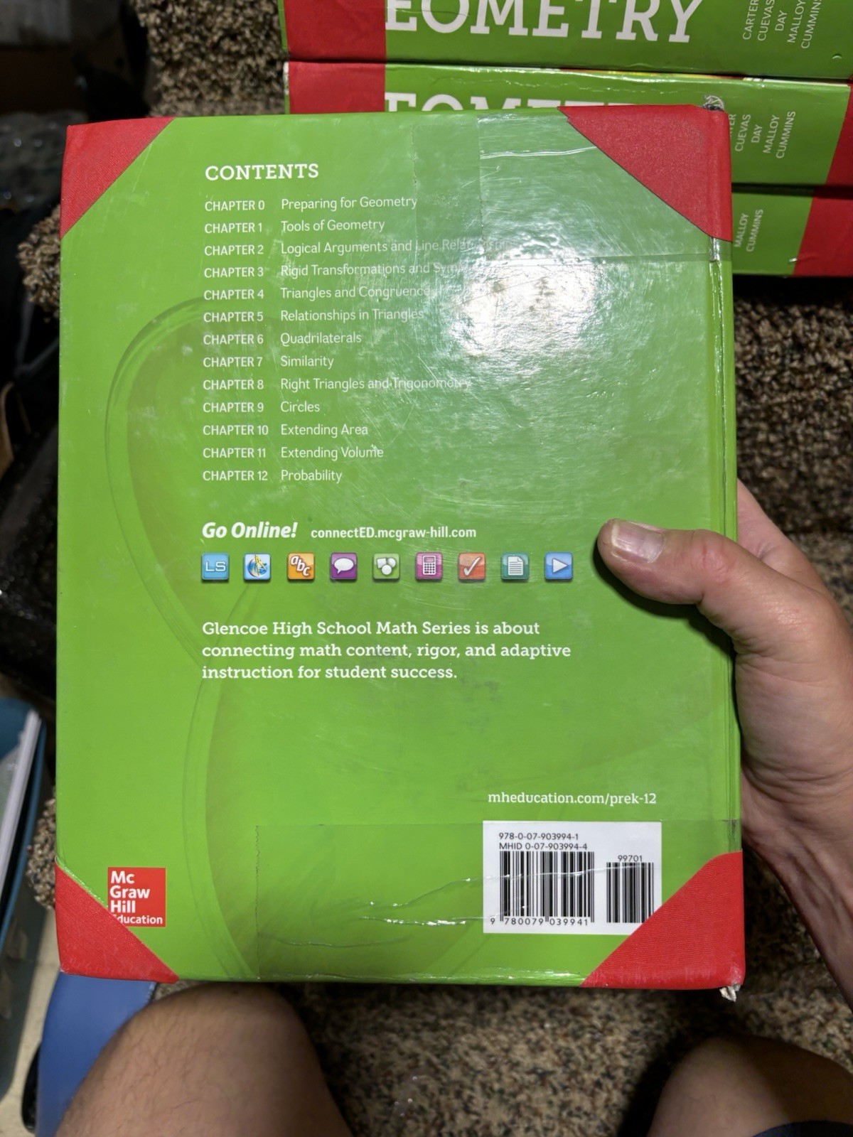 Geometry Textbook McGraw Hill Glencoe Student Edition 2018 ISBN 9780079039941