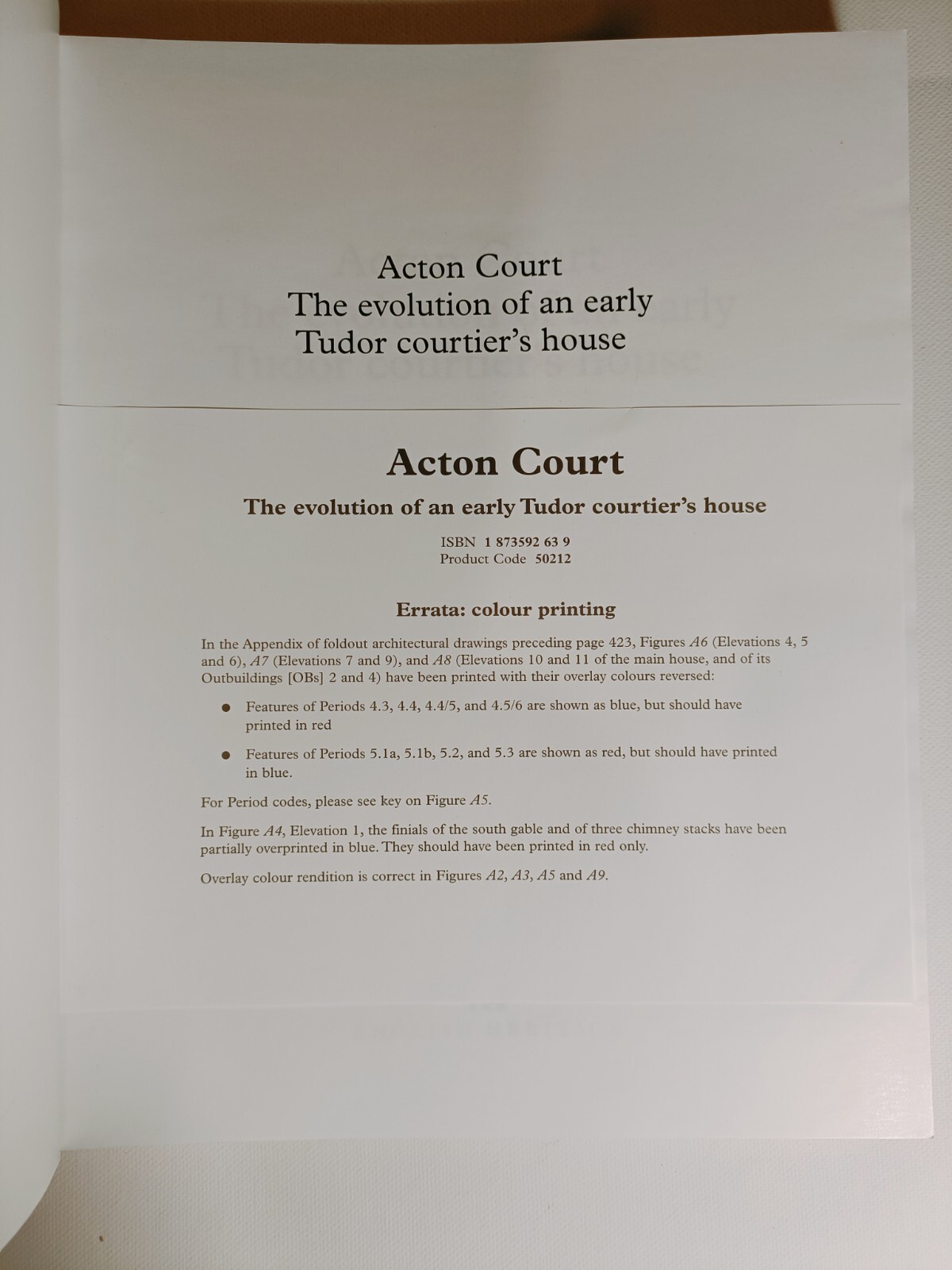 Acton Court The Evolution of an Early Tudor Courtier’s House 2004 Rodwell + Bell