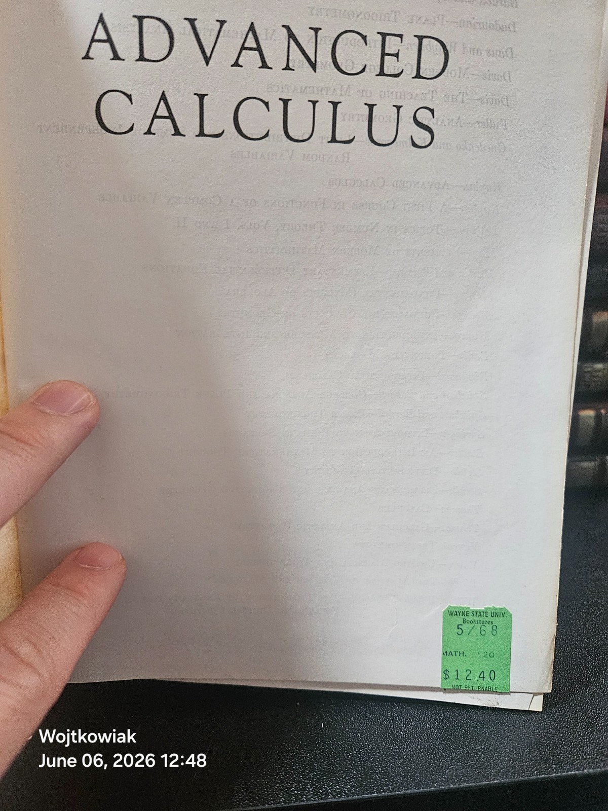 11# 1959 Advanced Calculus by Wilfred Kaplan – Fifth Printing Hardcover Book