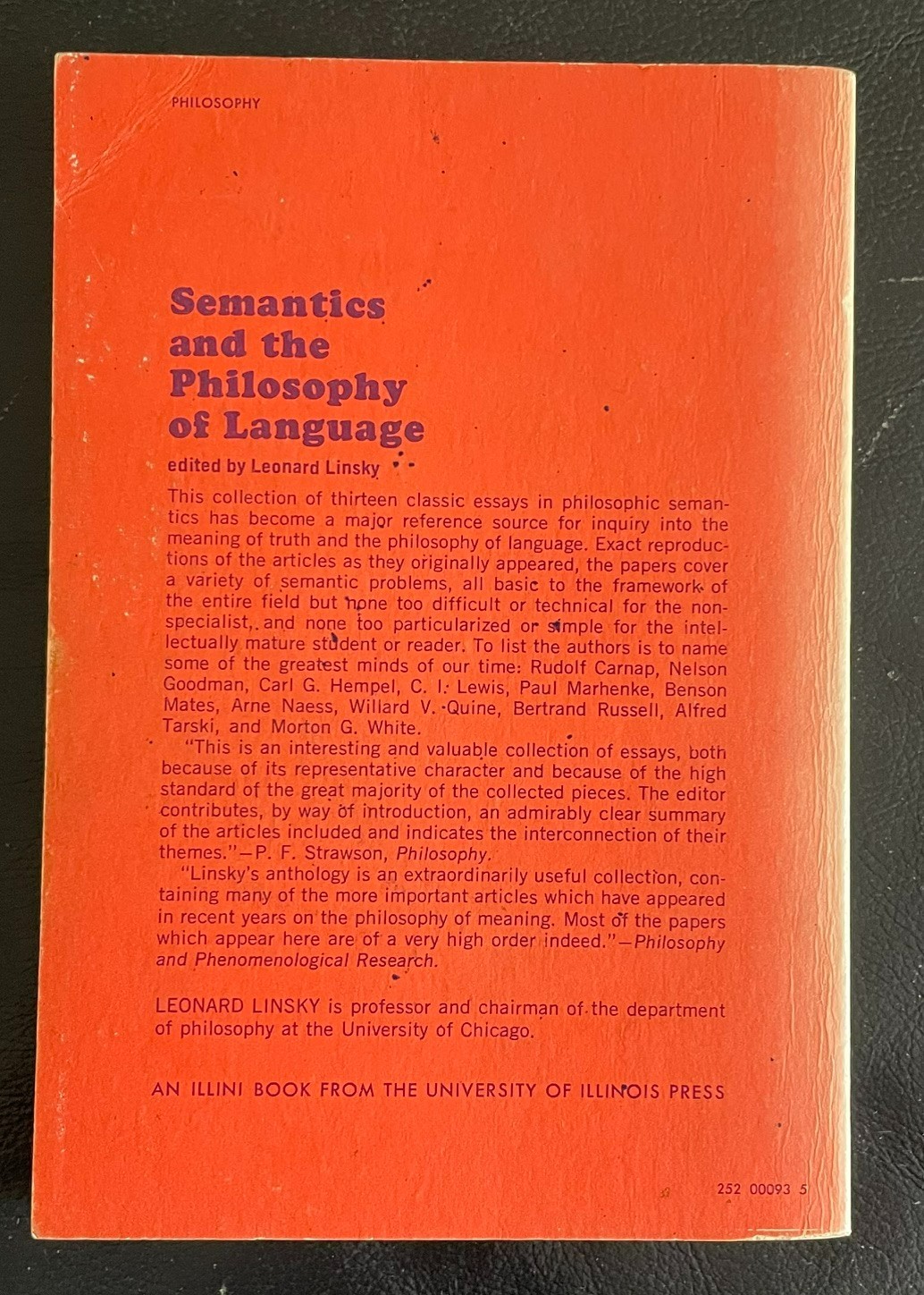 Semantics and the Philosophy of Language Linsky