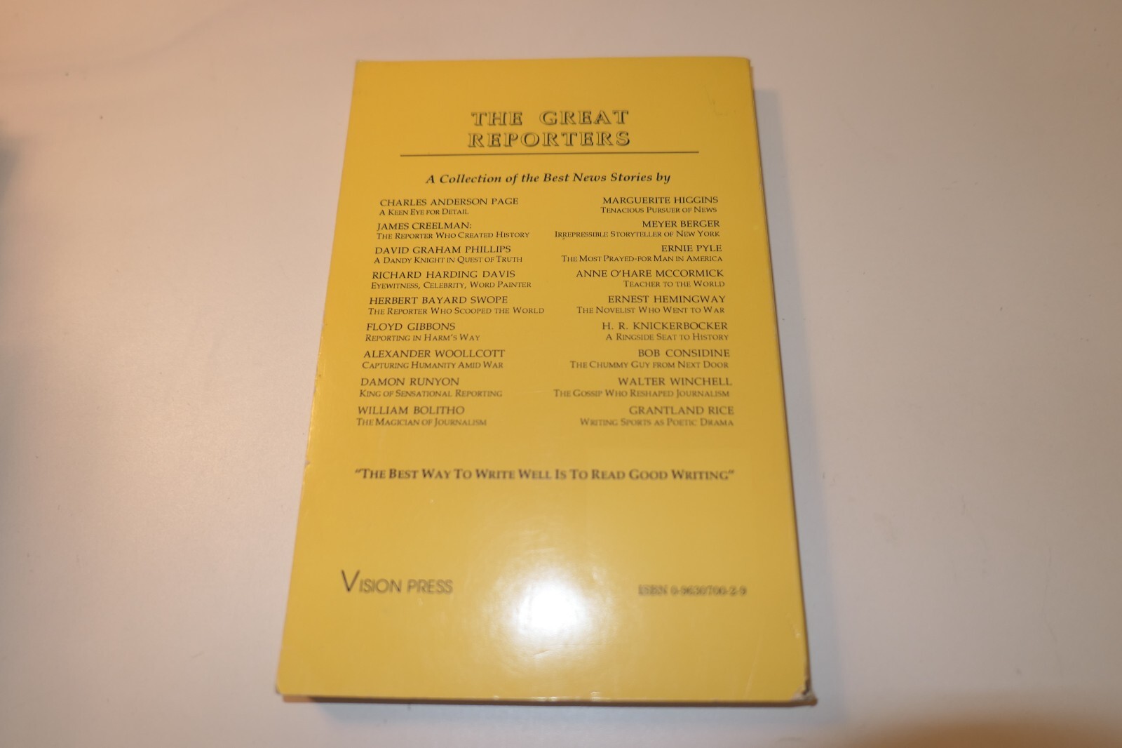 The Great Reporters: An Anthology of News Writing at Its Best Paperback