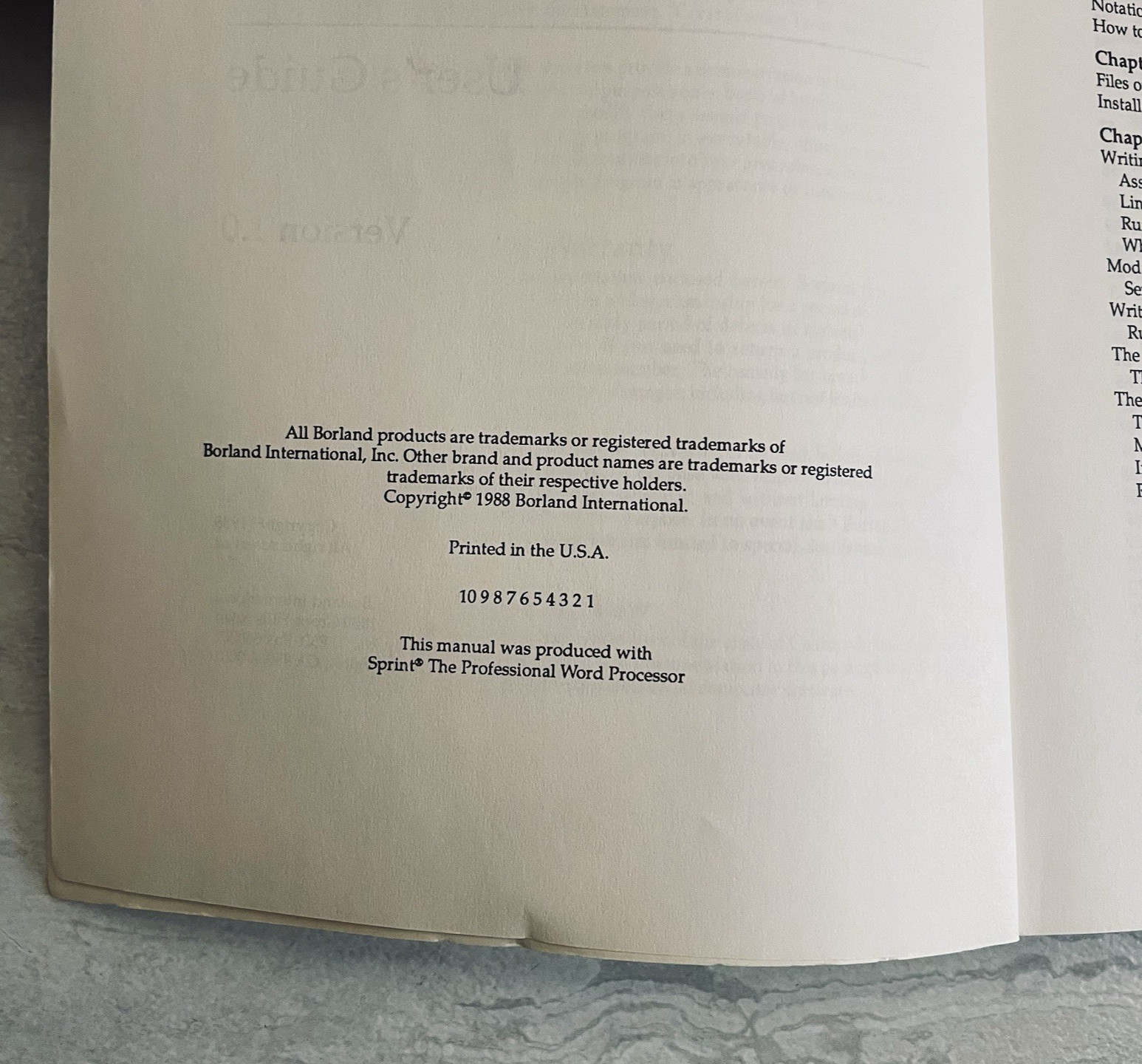 Turbo Assembler 1.0 Reference & User’s Guide Set – Borland 1988