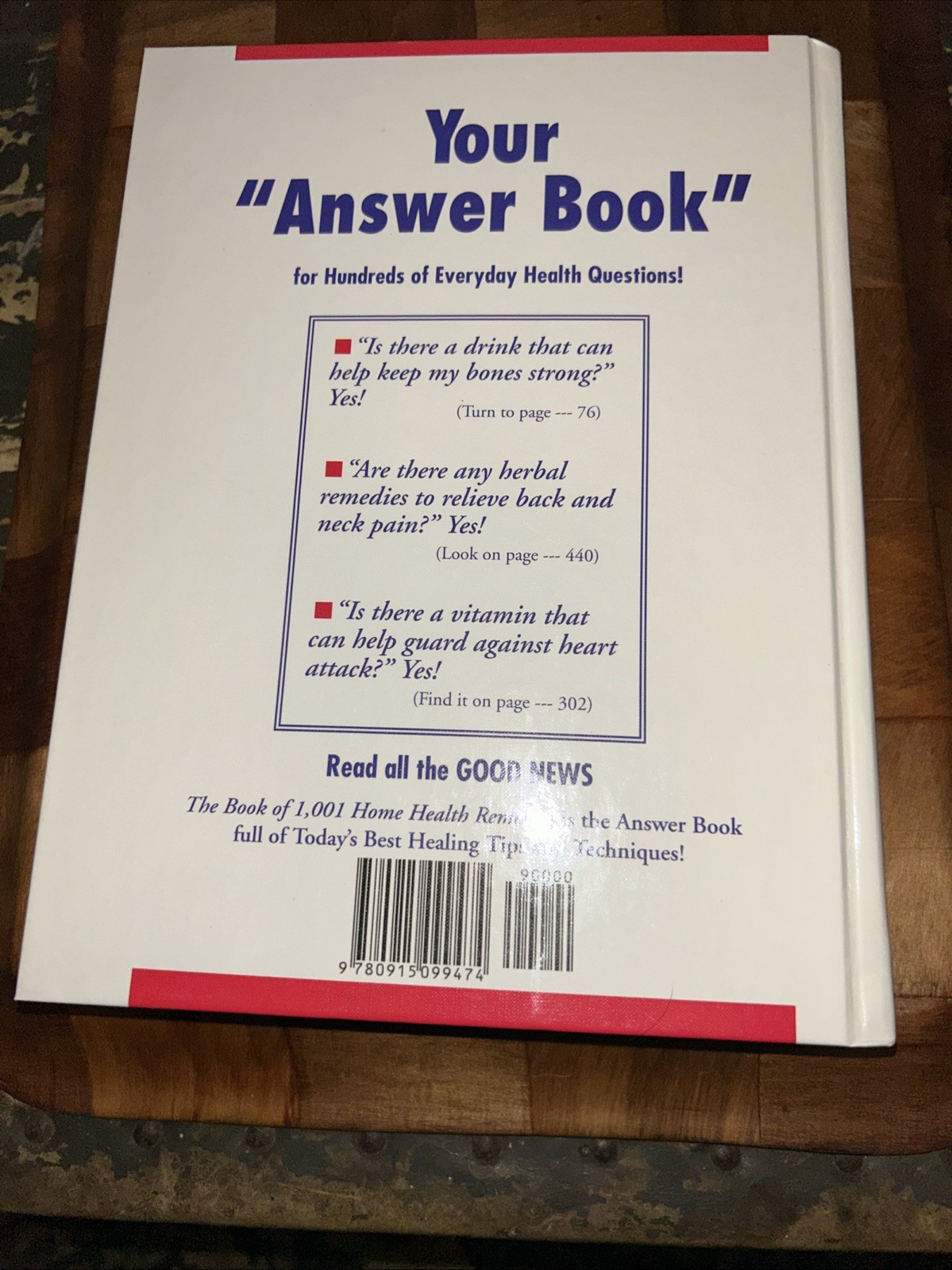 THE BOOK OF 1,001 HOME HEALTH REMEDIES By Natural Healing Newsletter – HC NEW B9