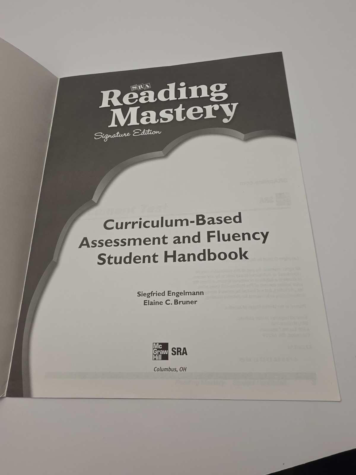 Reading Mastery SRA Signature Edition Grade K Curriculum Based Assessment Book 1
