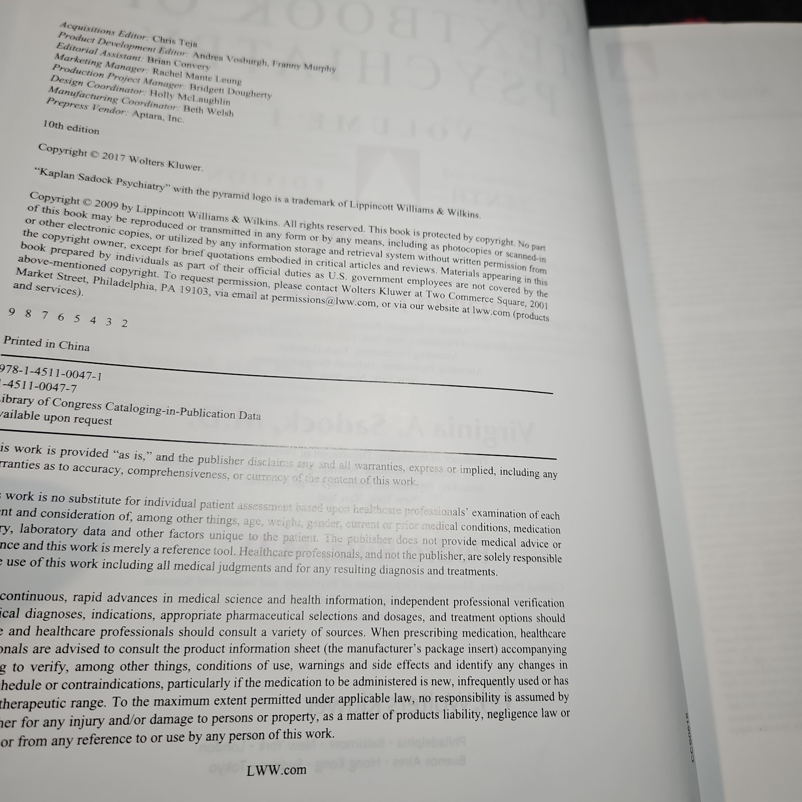 Kaplan and Sadock’s Comprehensive Textbook of Psychiatry Set W/ Code