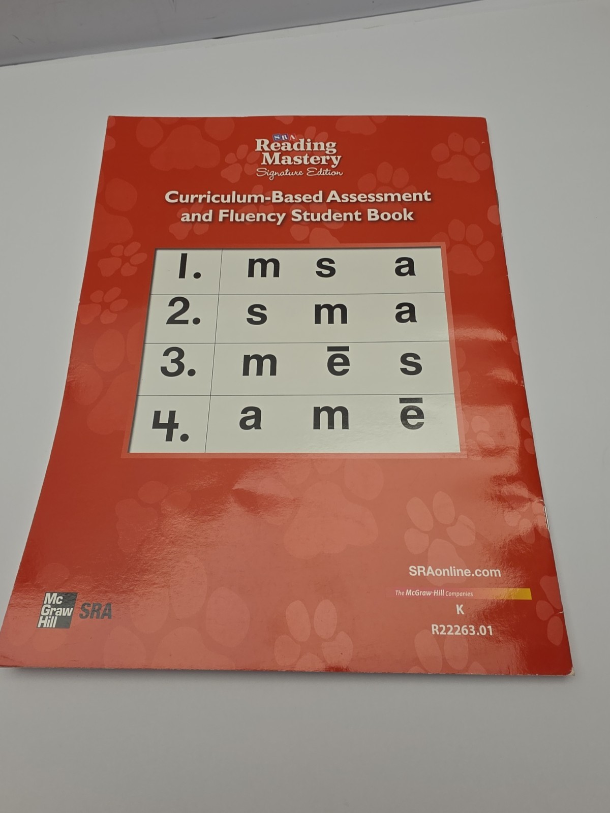 Reading Mastery SRA Signature Edition Grade K Curriculum Based Assessment Book 1
