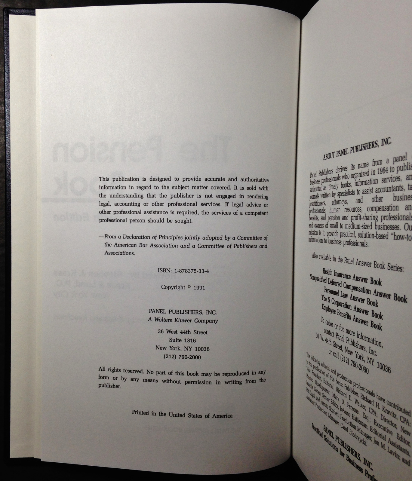 The Pension Answer Book by Stephen J. Krass (1995, Hardcover) Sixth Edition