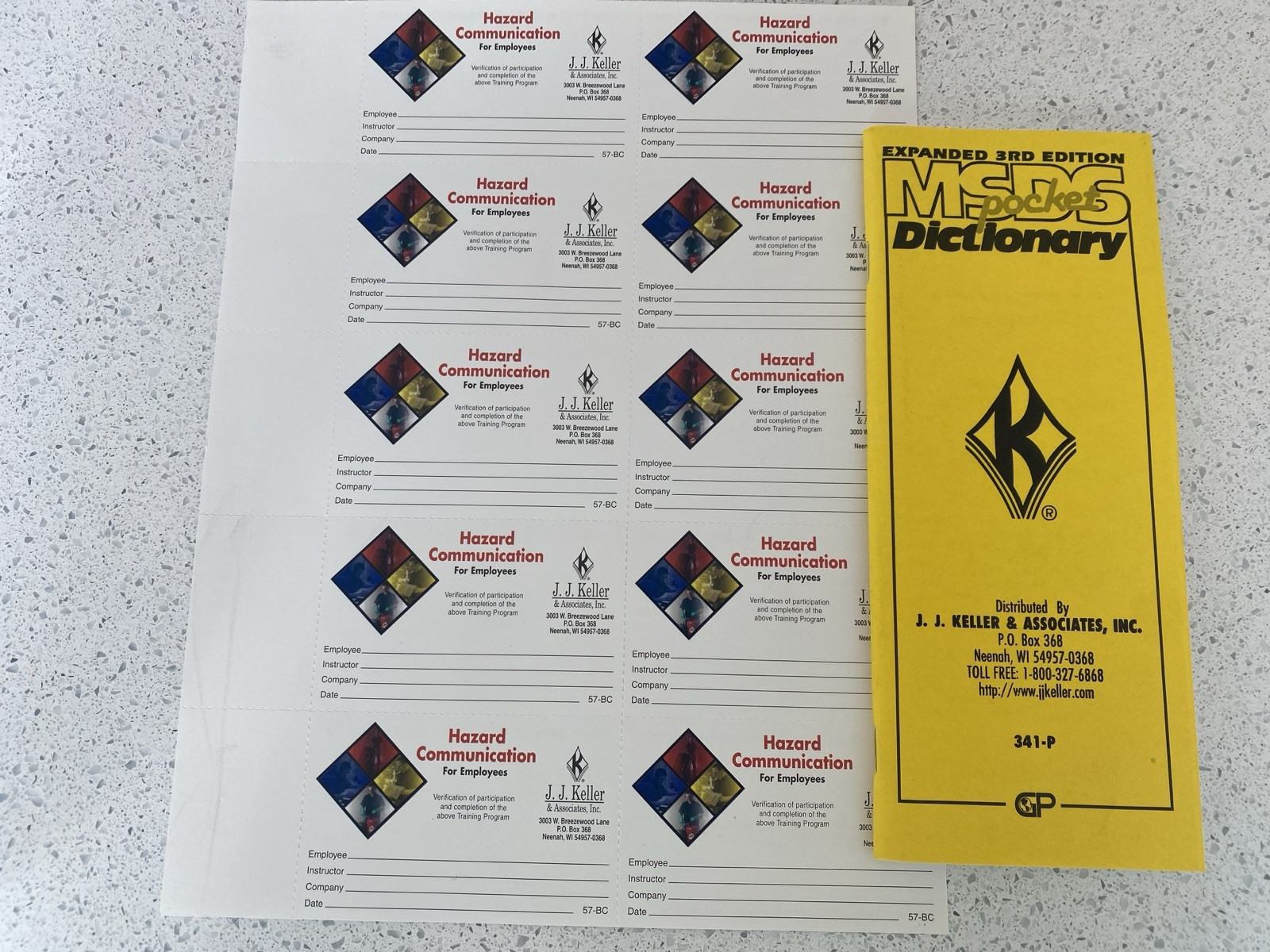 JJ Keller Hazard Communication Training Materials, DVD, Handouts, User Guide Haz