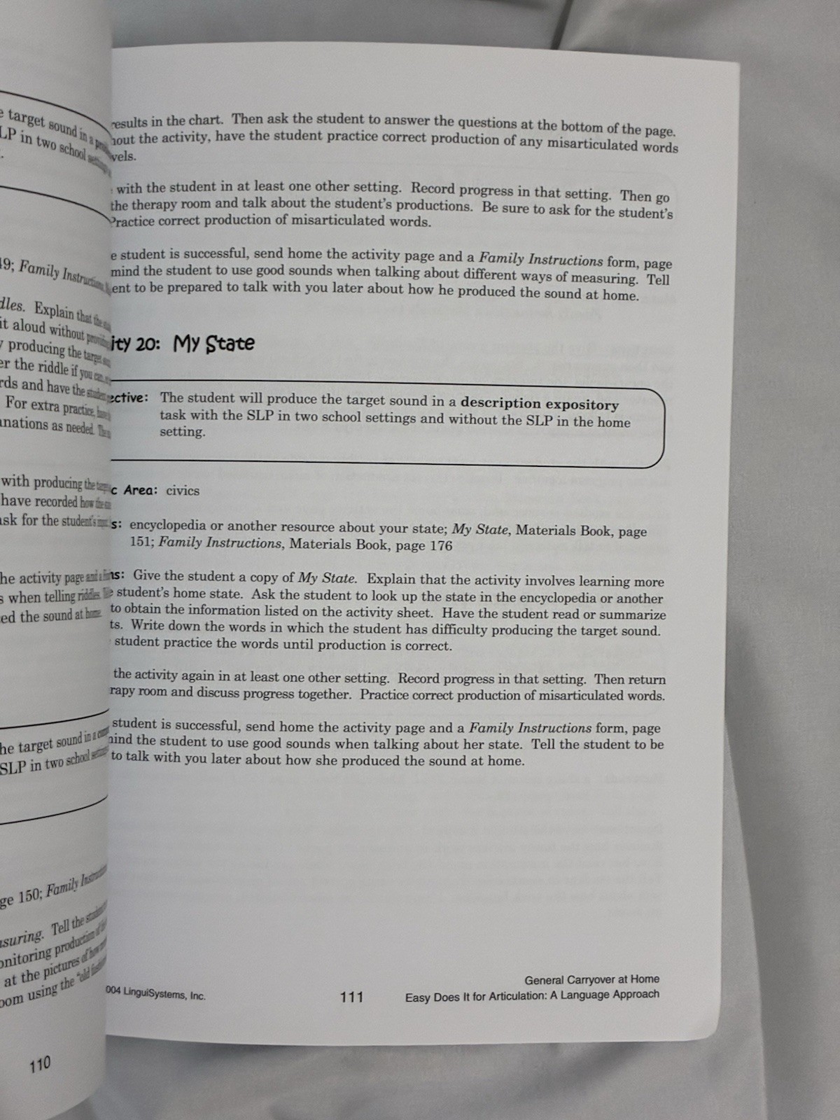 Easy Does It for Articulation Language Approach Materials Book Therapy Manua