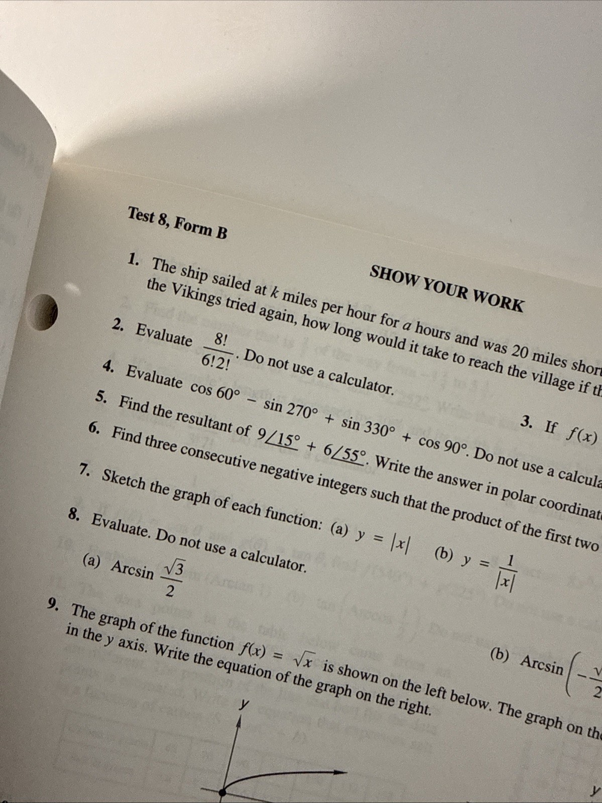 Saxon advanced Mathematics (2nd ed) TEST MASTERS (shows So Wear)
