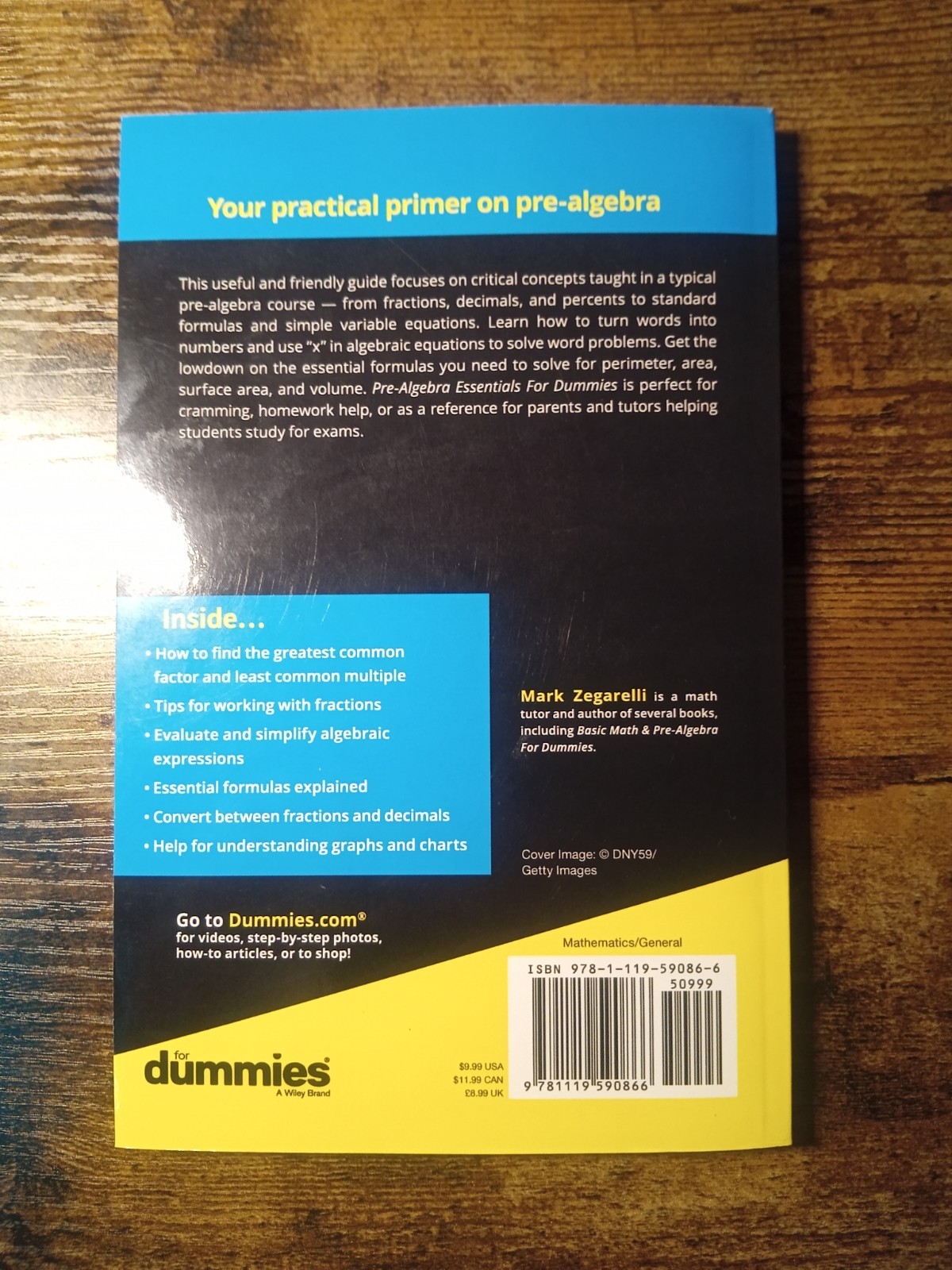 Basic Math & Pre Algebra for Dummies books & workbook lot of 3 paperback
