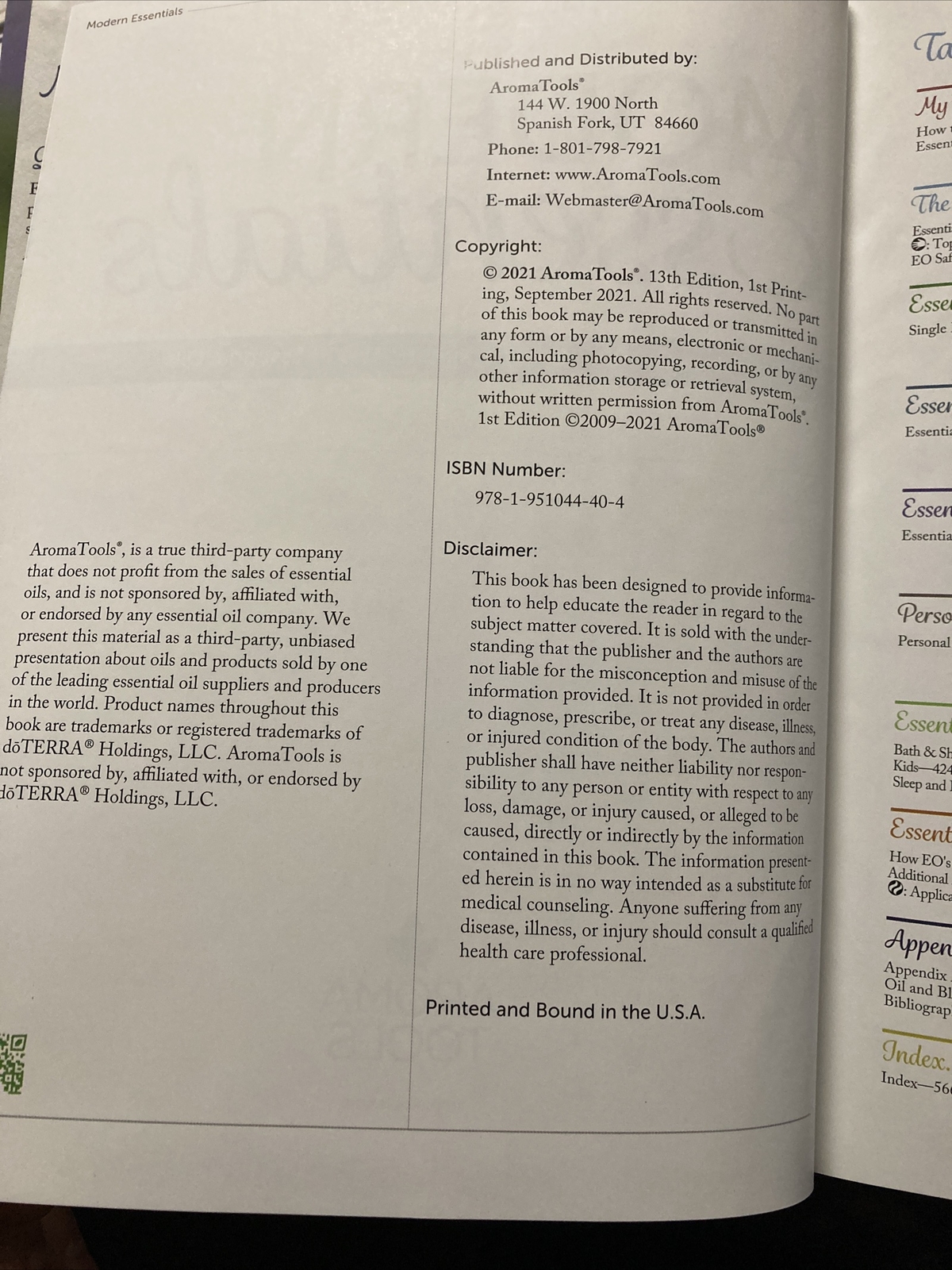 Modern Essentials : The Complete Guide to the Therapeutic Oils 13th Edition 2021