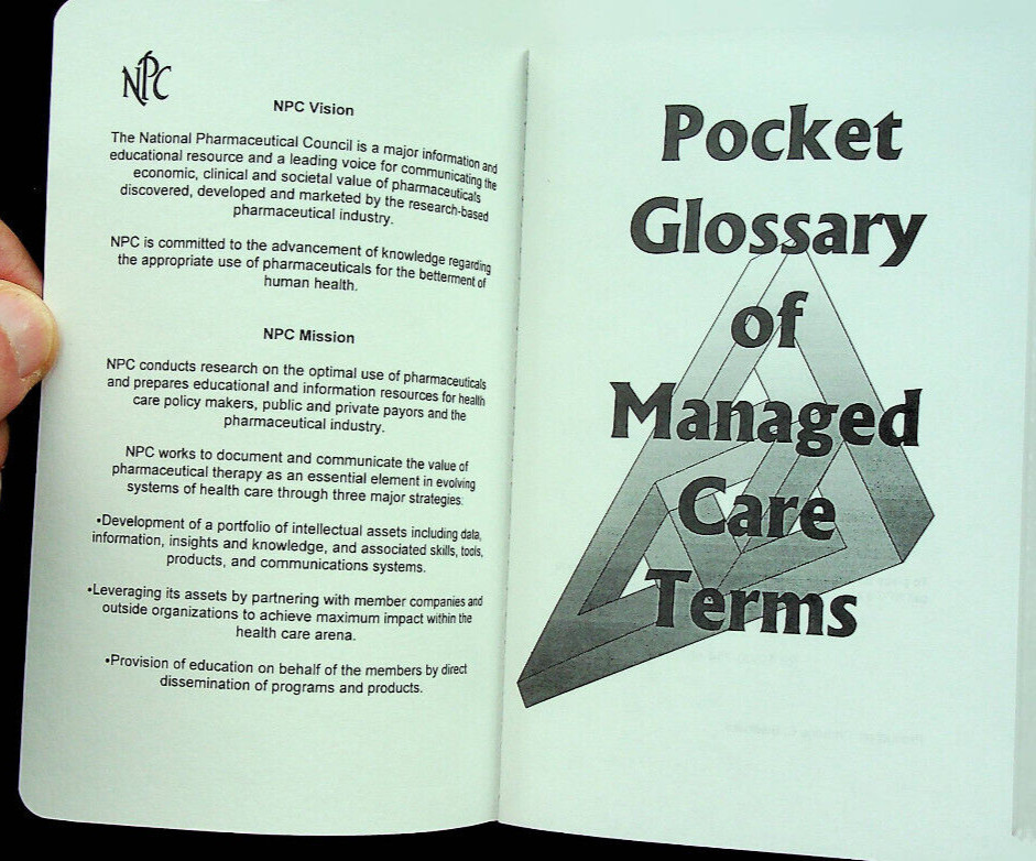 NPC Pocket Glossary of Managed Care Terms – New, Softcover – Unspecified Pub Yr.