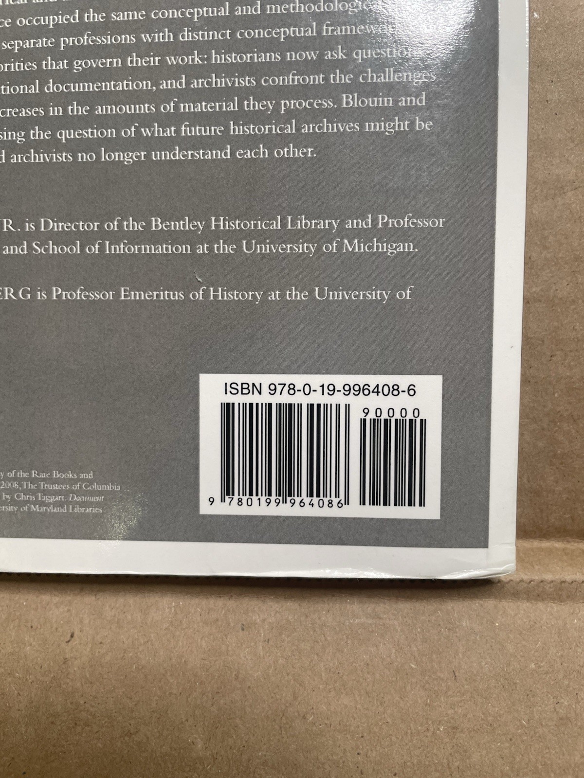 Processing the Past : Contesting Authority in History and the Archives, Paper…