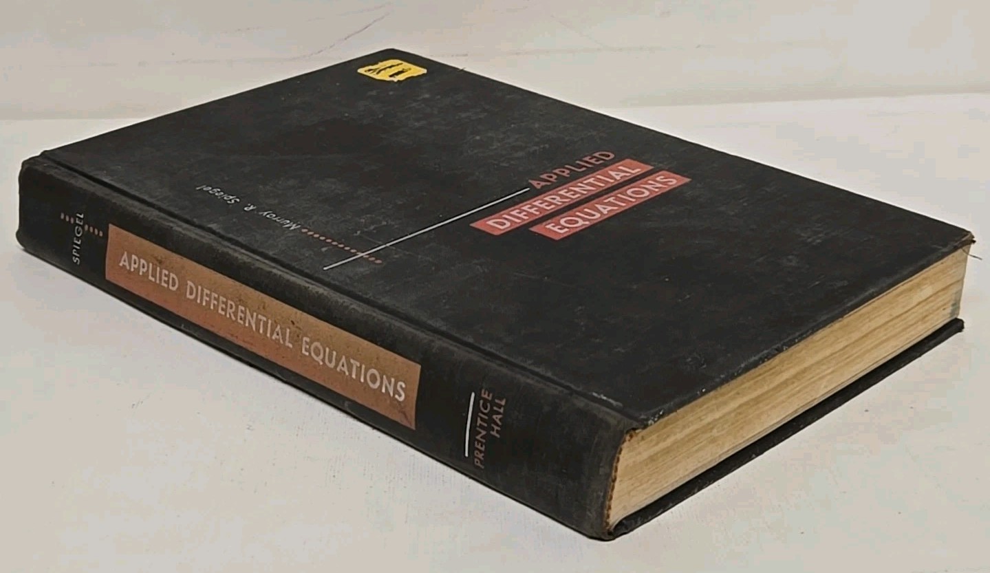 Applied Differential Equations Murray R Spiegel Prentice Hall 1958 Math Textbook