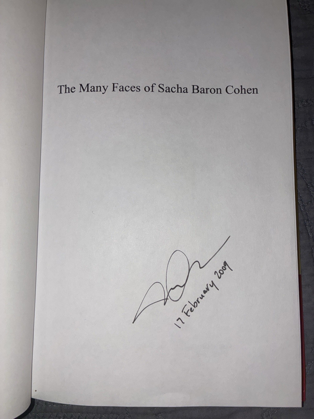 Signed Many Faces of Sacha Baron Cohen Rare HC Saunders 1st/1st