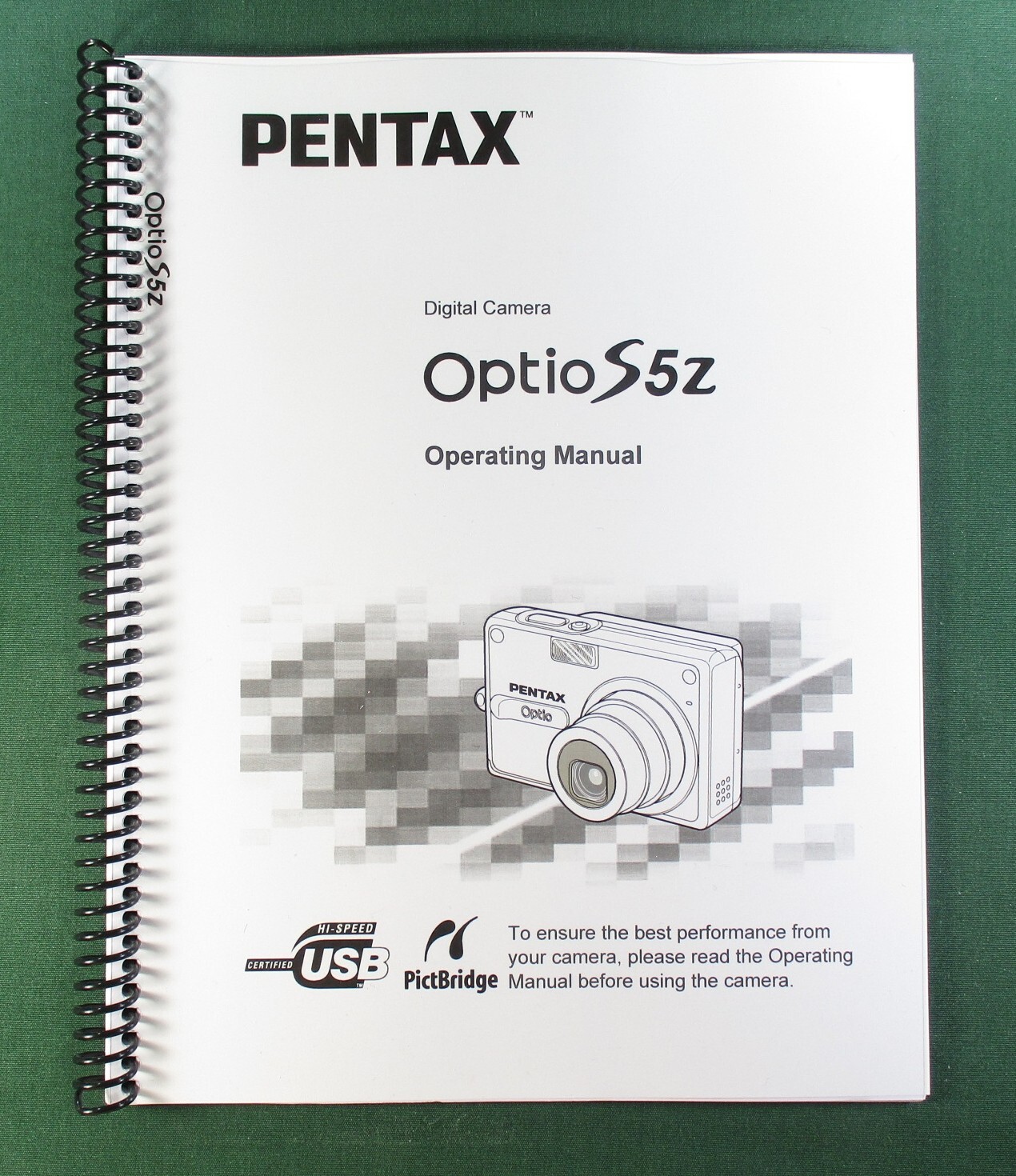Pentax Optio S5Z Instruction Manual: 171 Pages & Protective Covers!