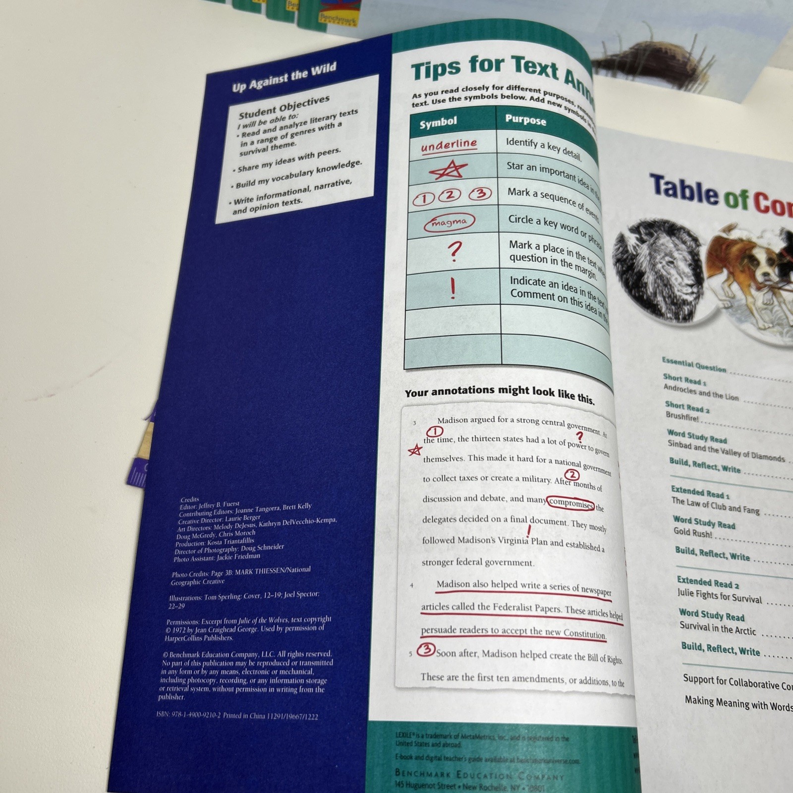 Up Against the Wild – Texts for Close Reading Grade 5 Unit 6 Benchmark Lot Of 5