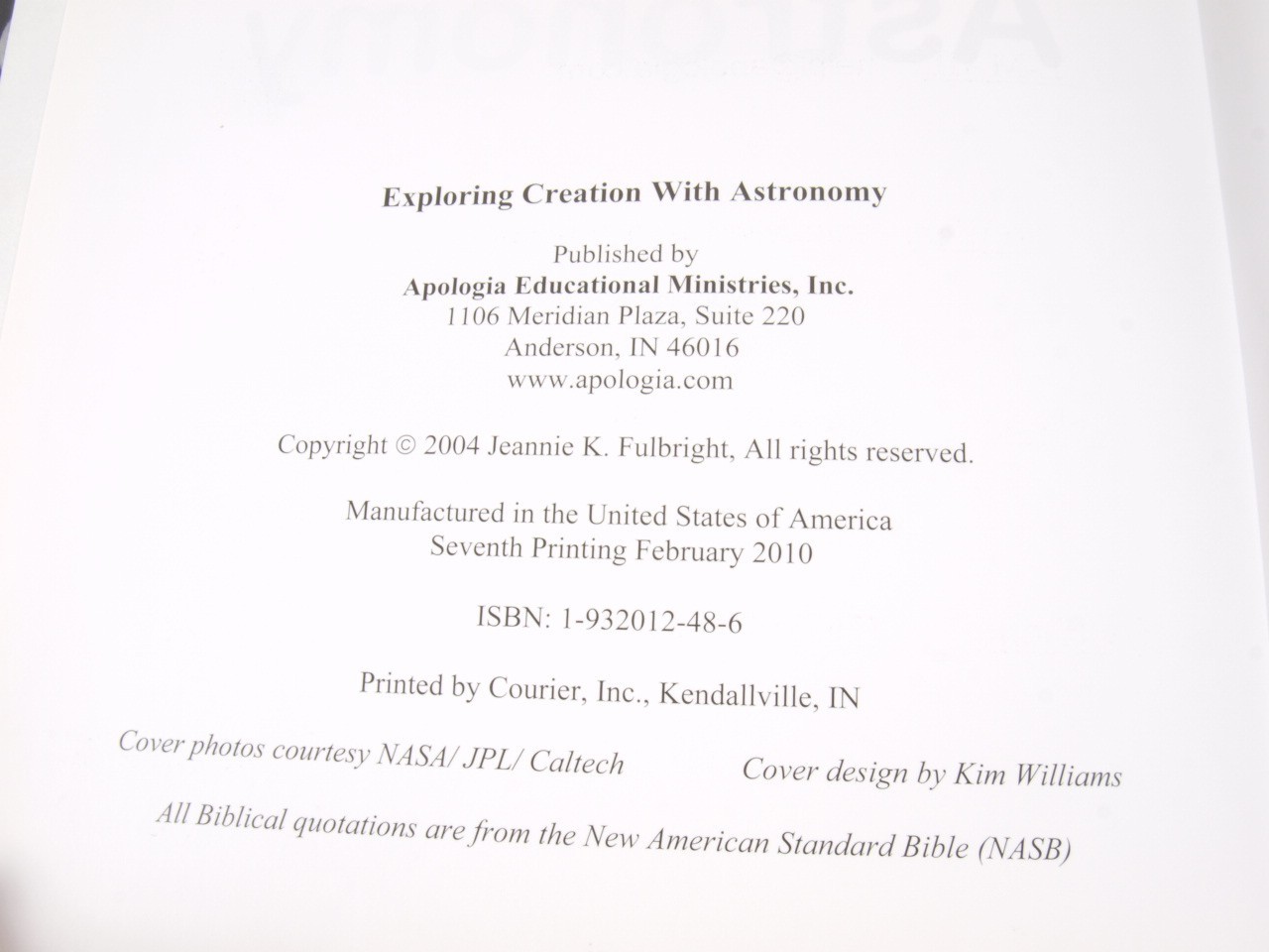Apologia Exploring Creation With Astronomy Student Textbook Homeschool