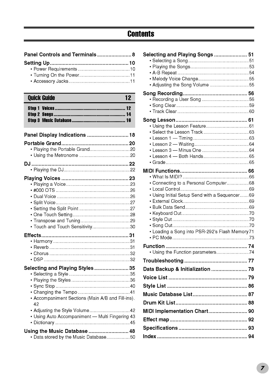 Yamaha PSR-292 Instruction Manual: 98 Pages & Protective Covers!