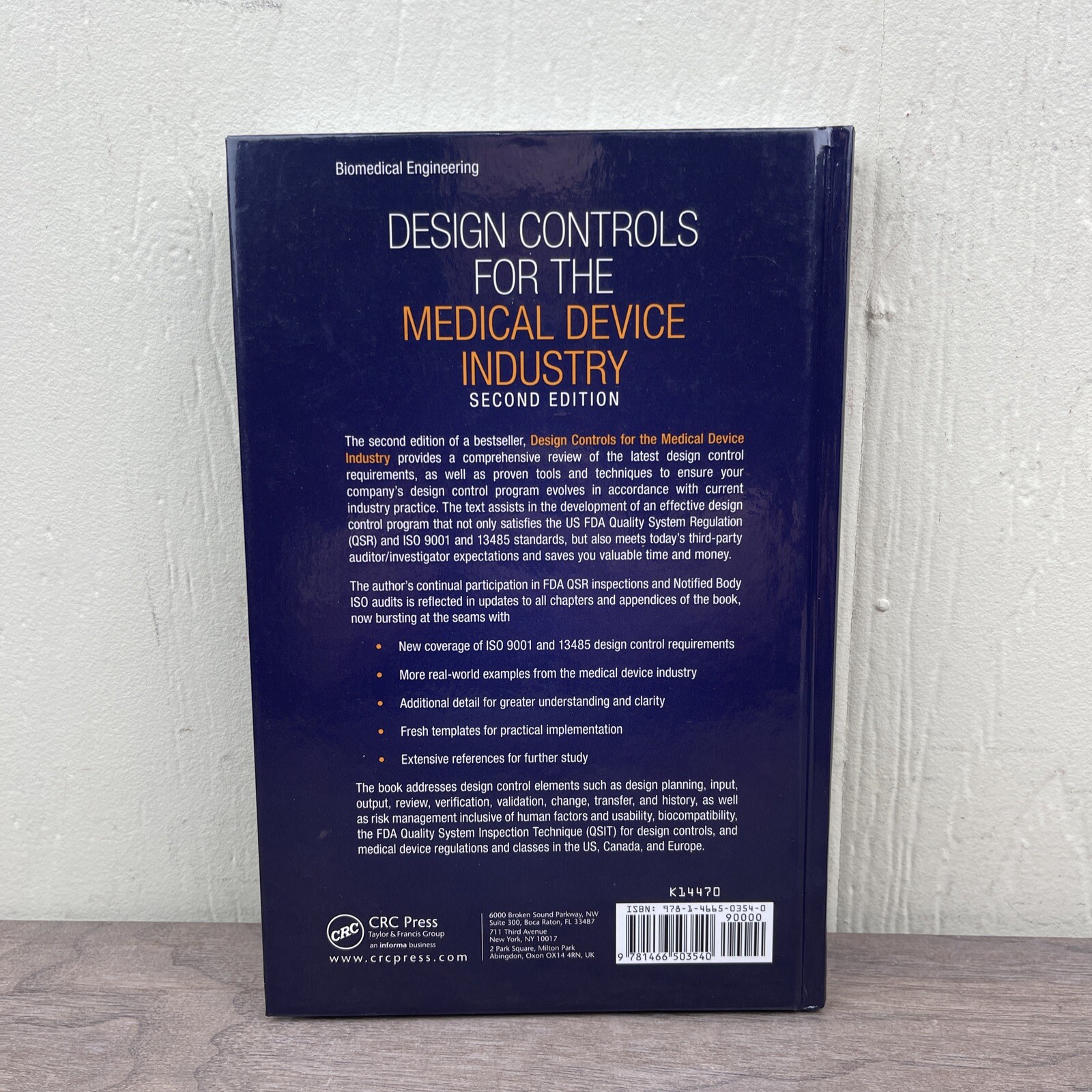 Design Controls for the Medical Device Industry second edition Hardcover