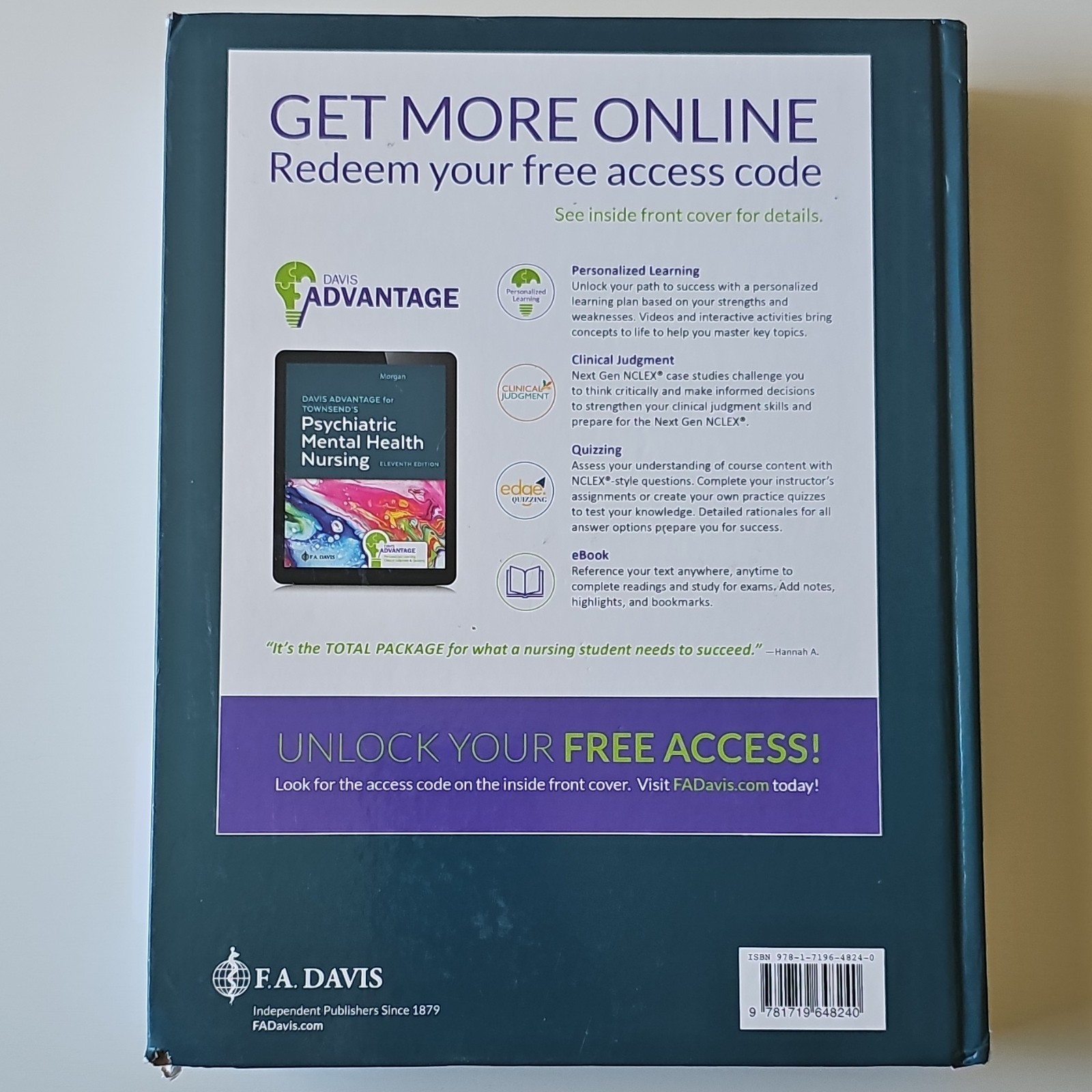 F.A. Davis Davis Advantage Psychiatric Mental Health Nursing 11th NO ACCESS CODE