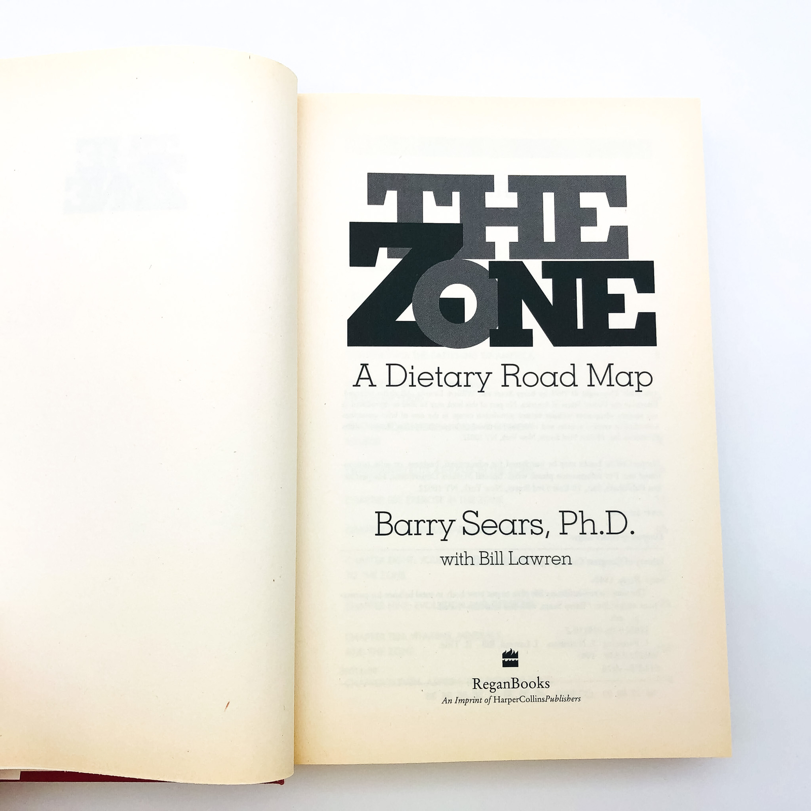 Enter The Zone Hardcover Barry Sears PHD 1995 Nutrition Health Calories Dieting