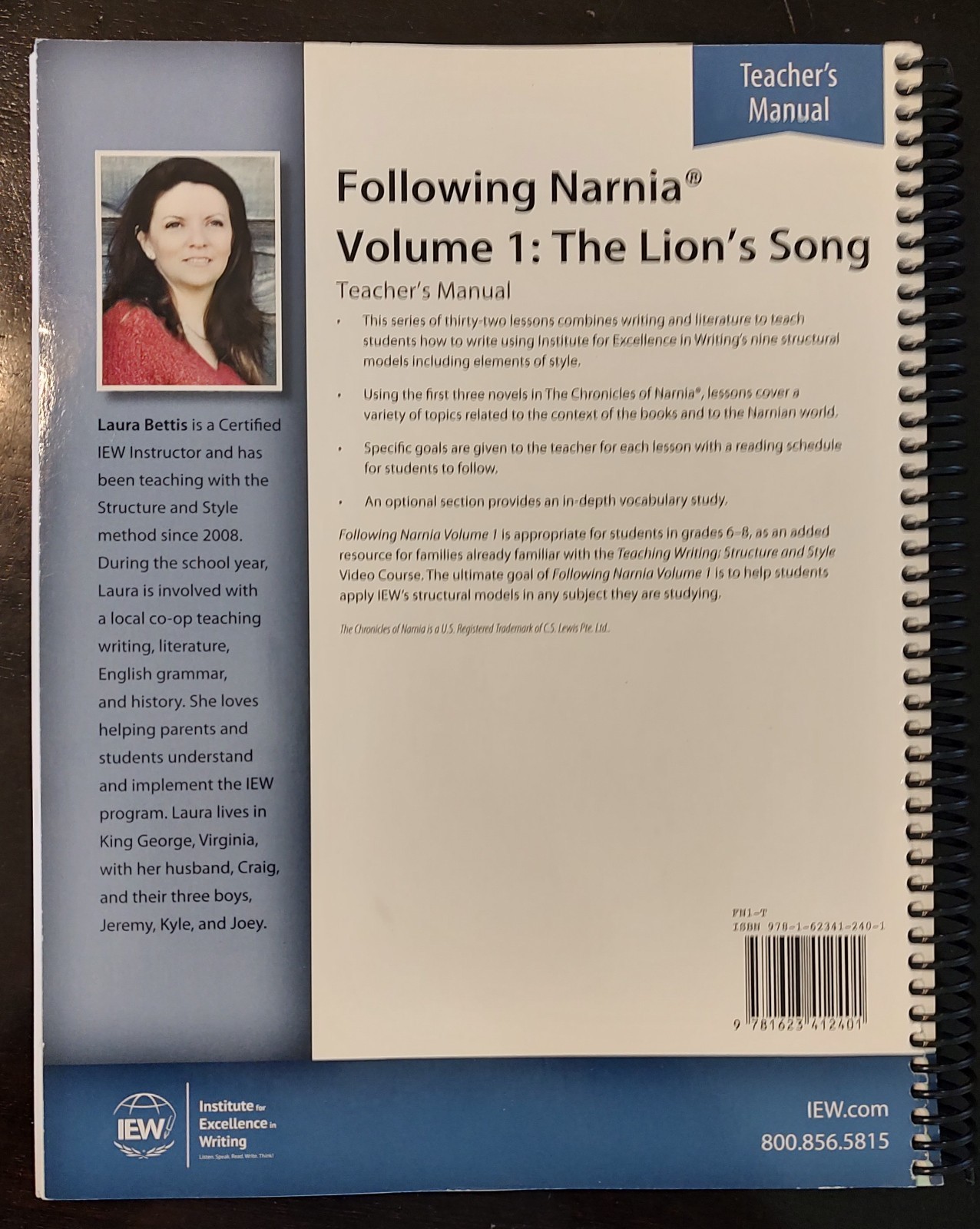 IEW Following Narnia Volume 1: The Lion’s Song 2016 Teacher’s Manual
