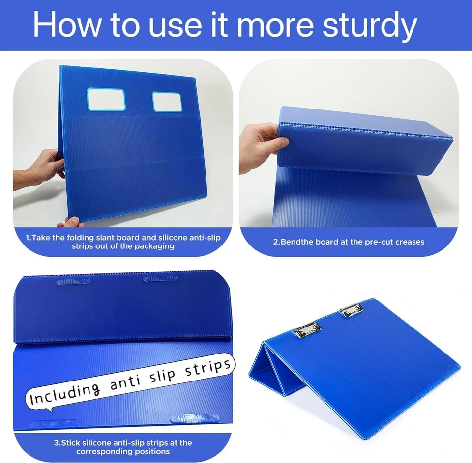 2Pcs Slant Board for Writing 16 X 12 Inch Sloped Surface Clipboard 20°Tilted Wri