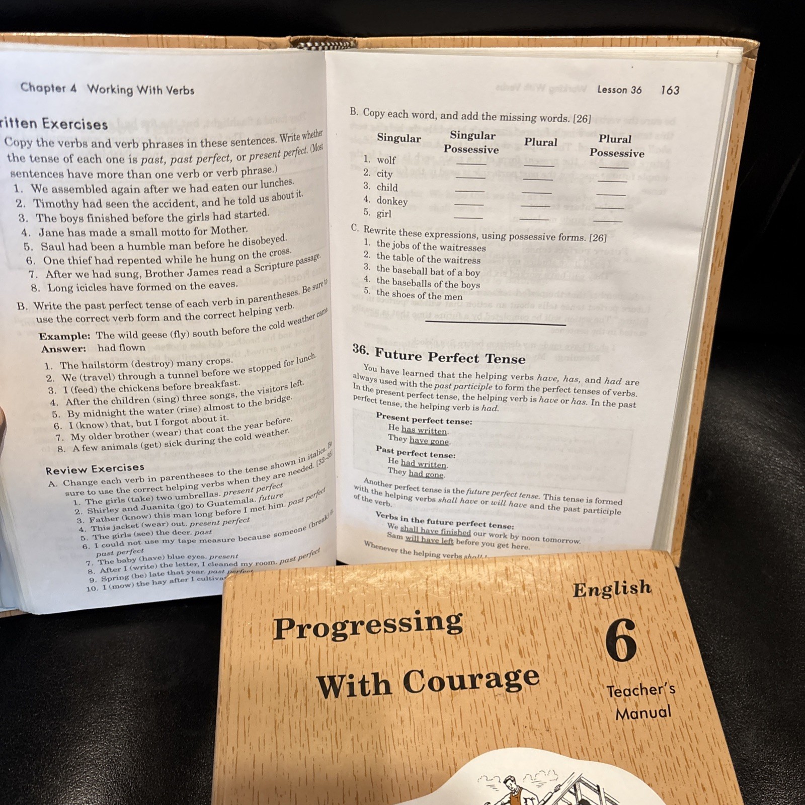 Rod Staff English 6 Progressing With Courage Teacher & Student Text Lot 2 Book