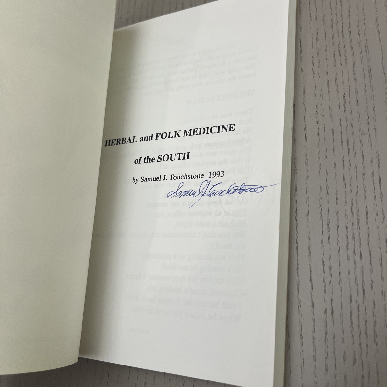 Herbal and Folk Medicine of Louisiana and the South by Touchstone signed