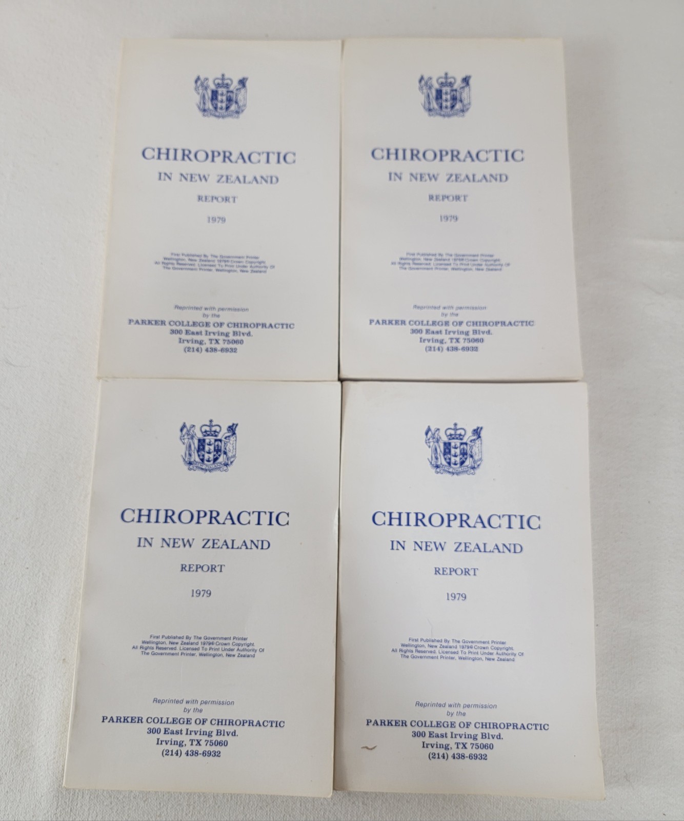 Bulk Lot of 7 Chiropractic in New Zealand 1979 Report Parker College Reprints