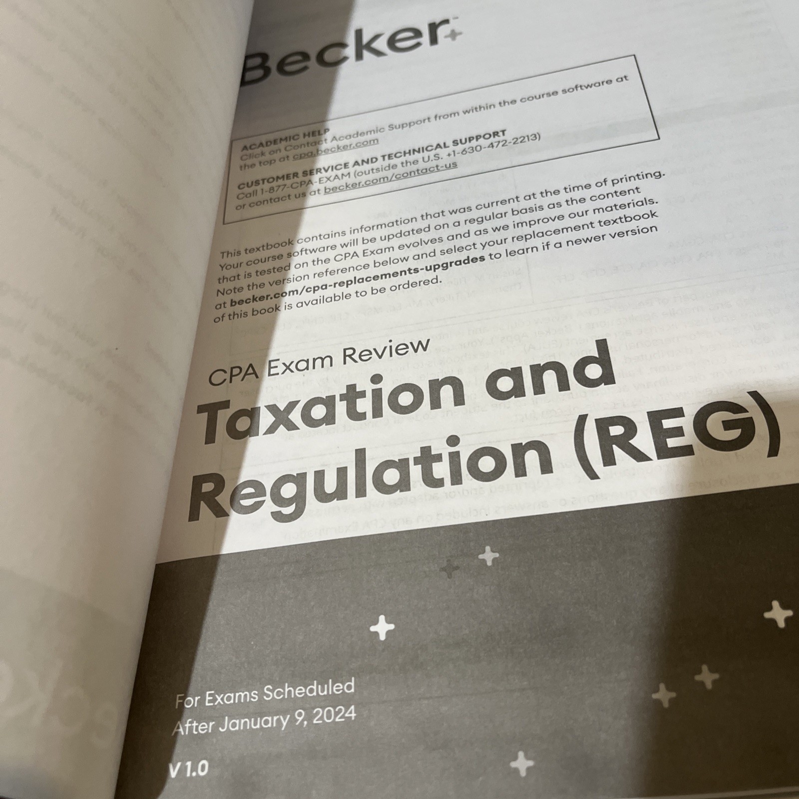 Becker CPA Exam Review -Taxation And Registration V 1.0 After Jan 9, 2024 PB