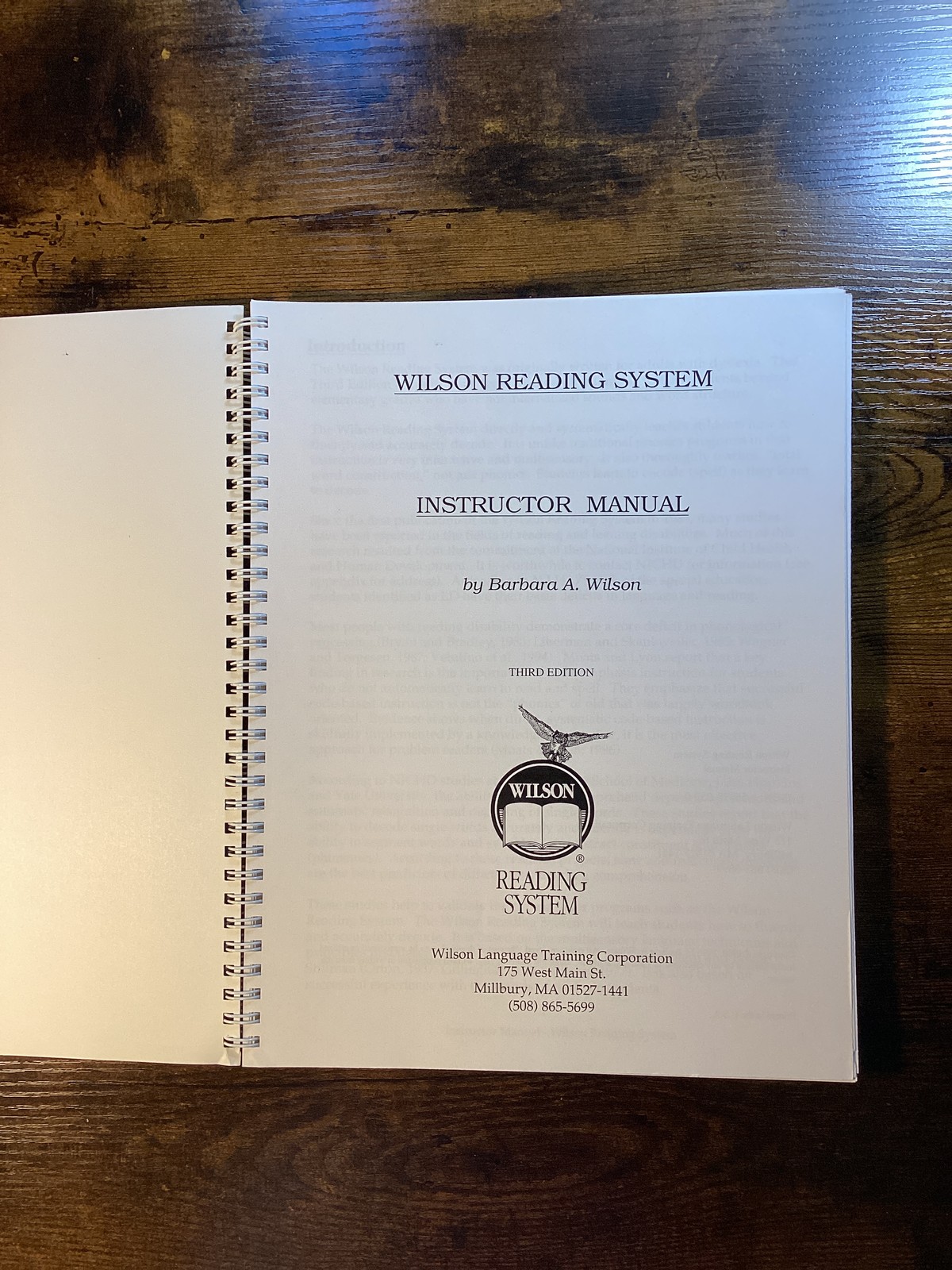 Wilson Reading System Instructor Manual Third Edition Barbara A Wilson