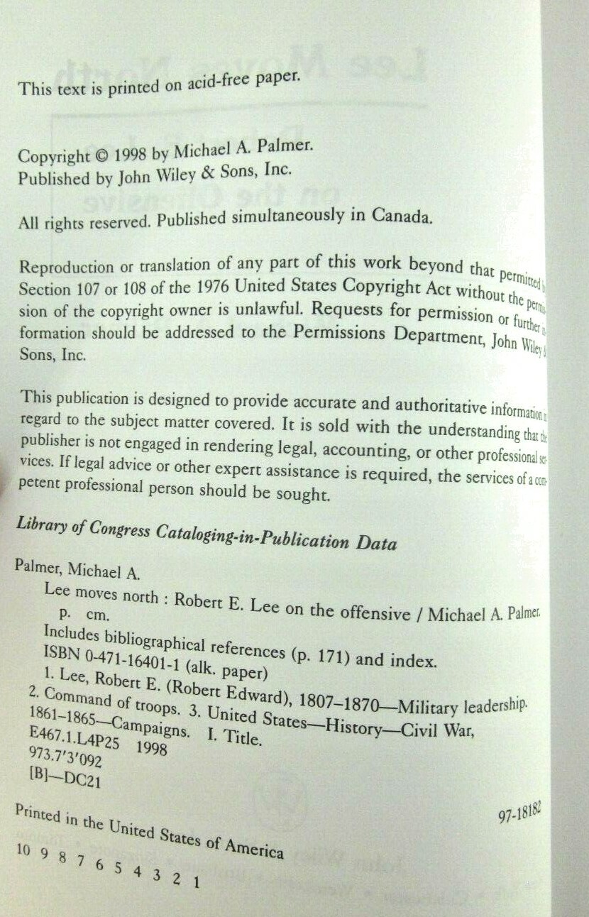 Lee Moves North Paperback Book Michael A. Palmer 1998