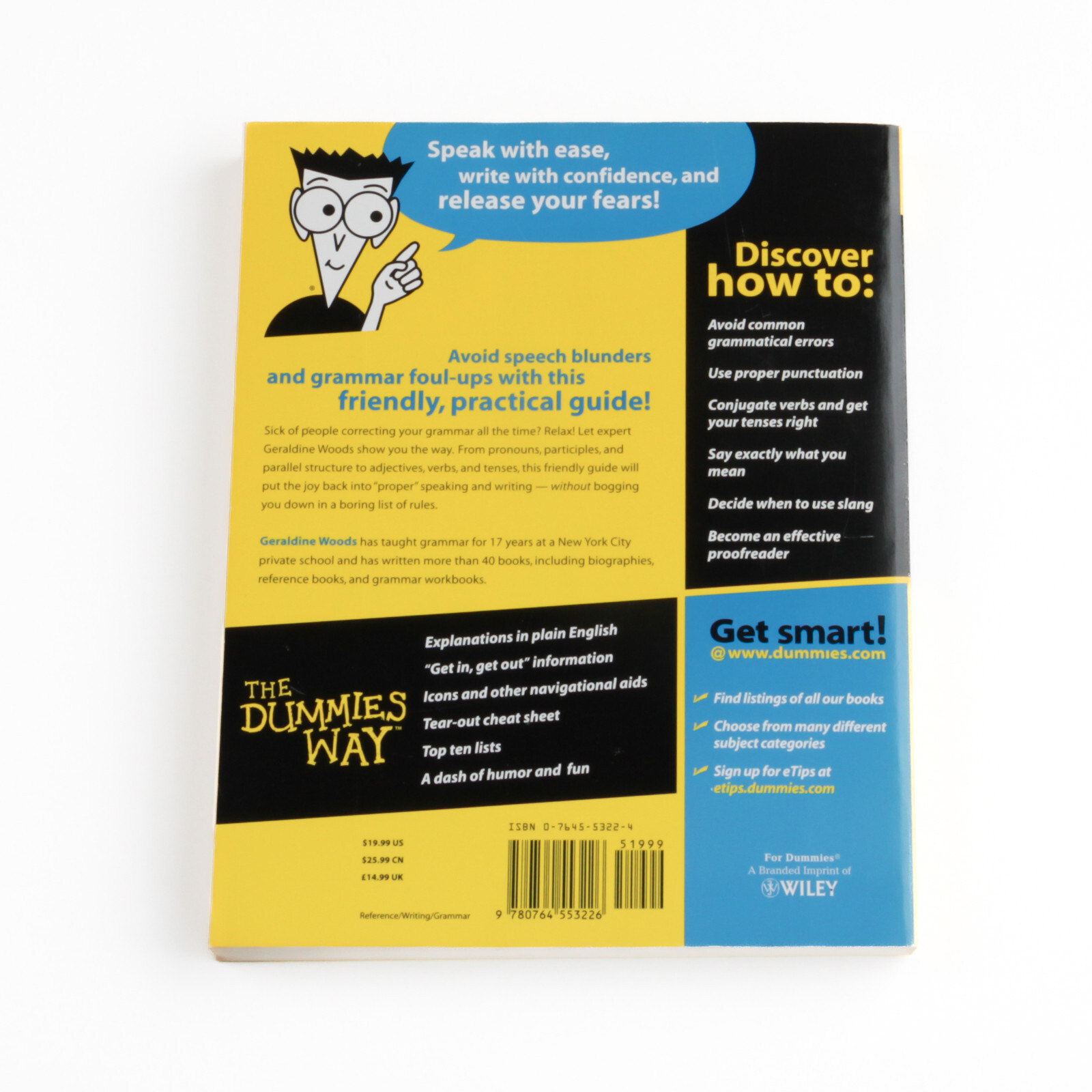 English Grammar For Dummies Geraldine Woods Paperback 2001