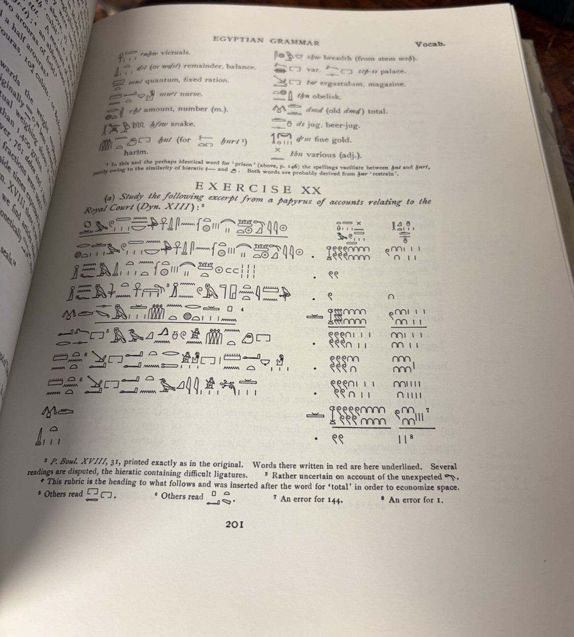 Egyptian Grammar Being an Introduction to the Study of Hieroglyphics HBDJ 1969