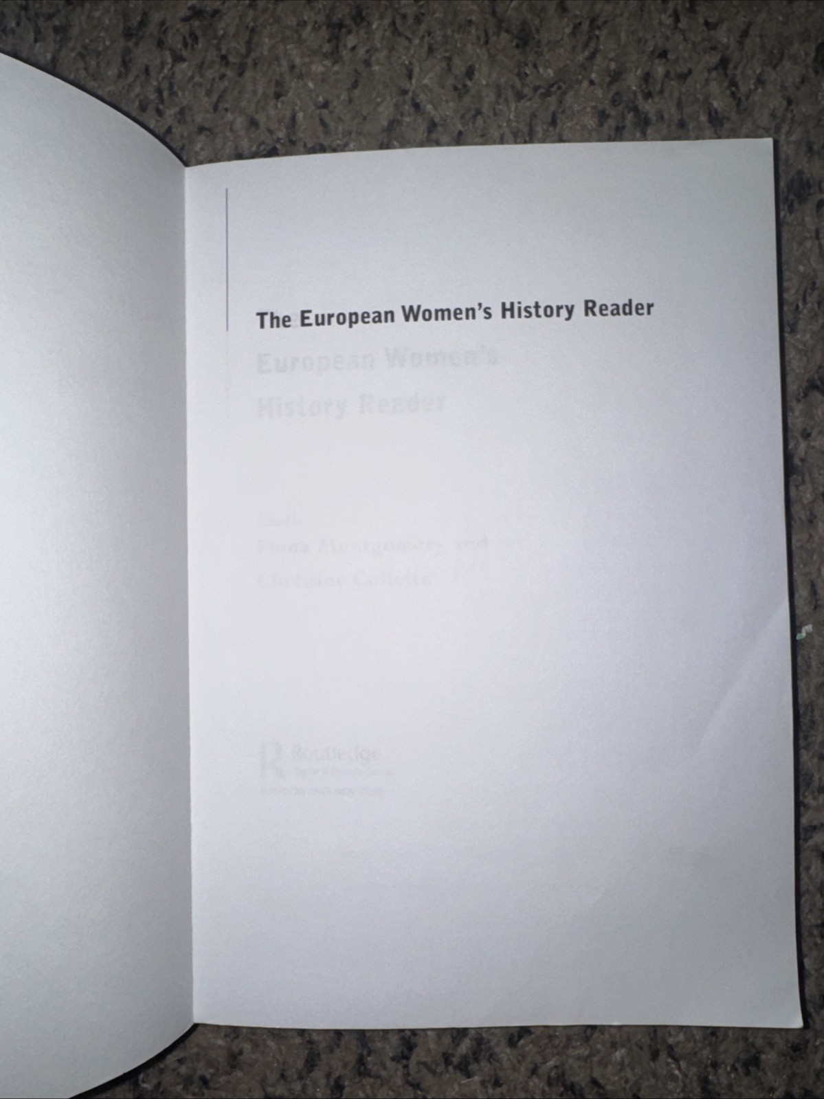 European Women’s History Reader by Christine Collette: Used