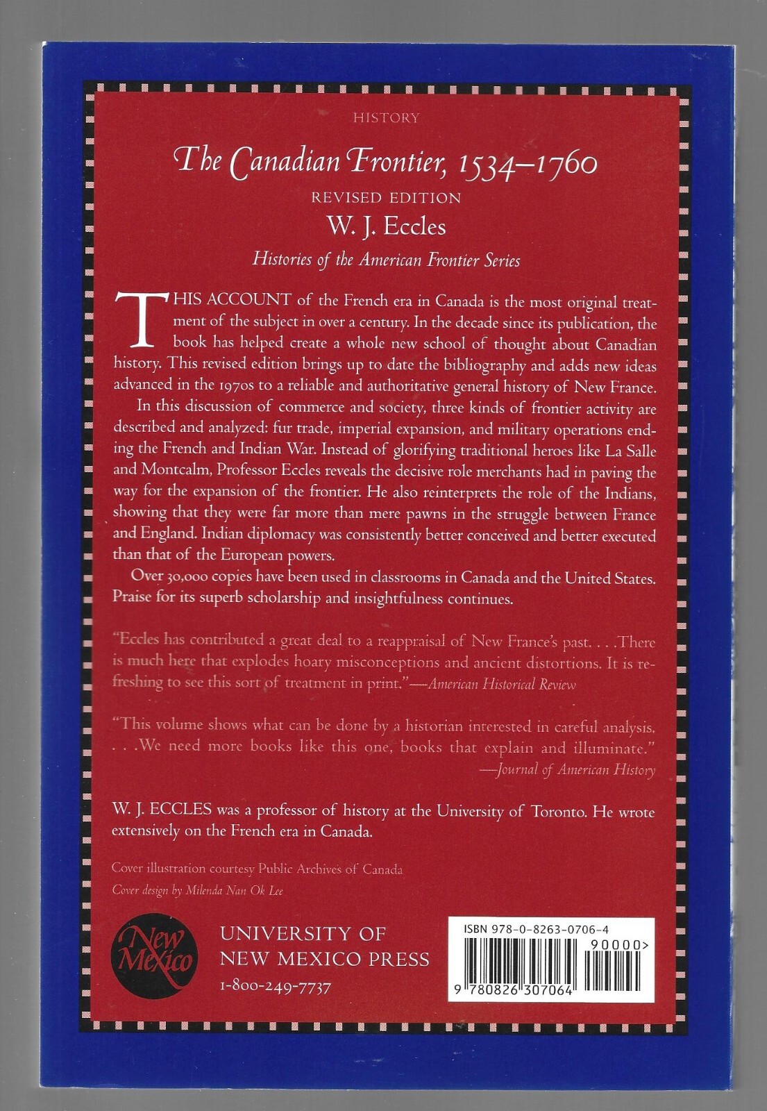 THE CANADIAN FRONTIER 1534-1760 W J ECCLES Rev Ed FUR TRADE MILITARY FRENCH ERA