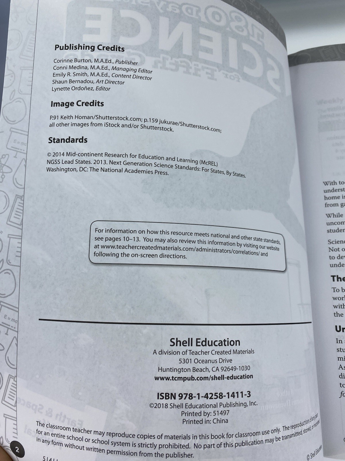 180 Days of Science: For Grade 5 , Classroom Or Homeschool Shell Education NEW
