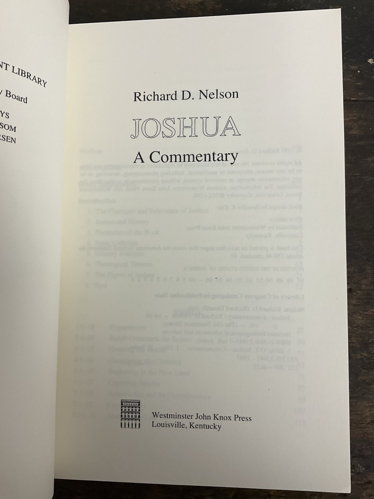 Joshua: A Commentary by Richard D. Nelson (1997, Trade Paperback)