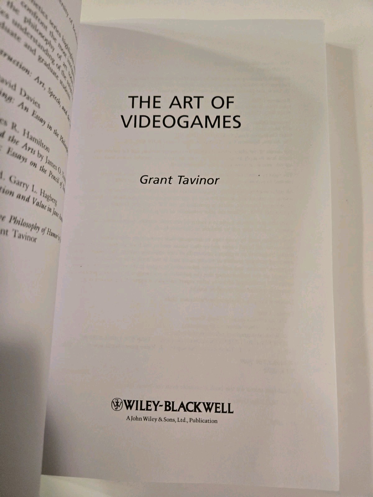 The Art of Videogames by Grant Tavinor (English) Paperback Book VG 2009 1st