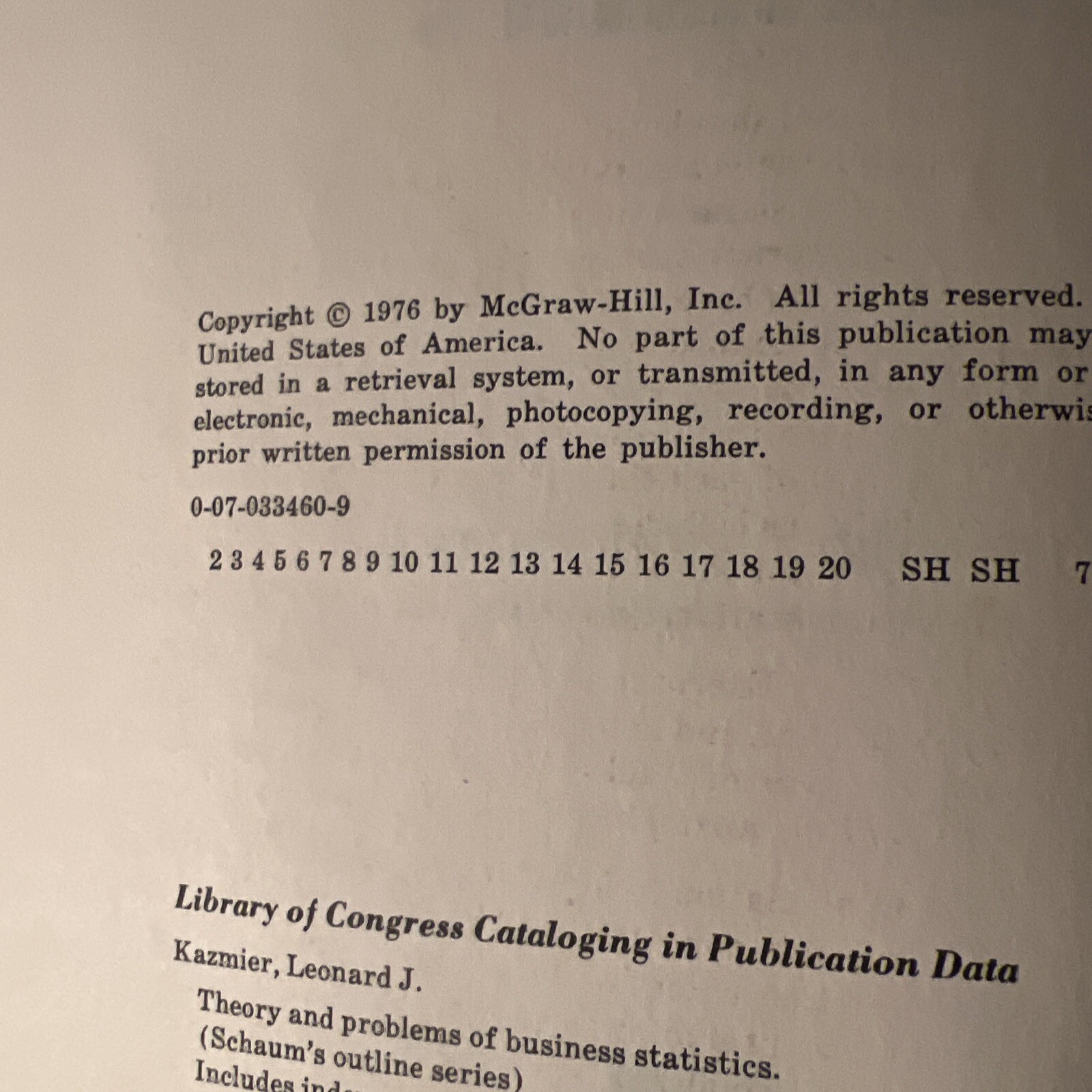 Schaum’s Outline Ser.: Outline of Business Statistics by Leonard J. Kazmier…