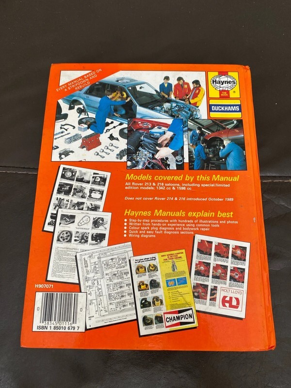 Haynes Owners Workshop Manual, Rover 213 & 216. 1984 to 1989