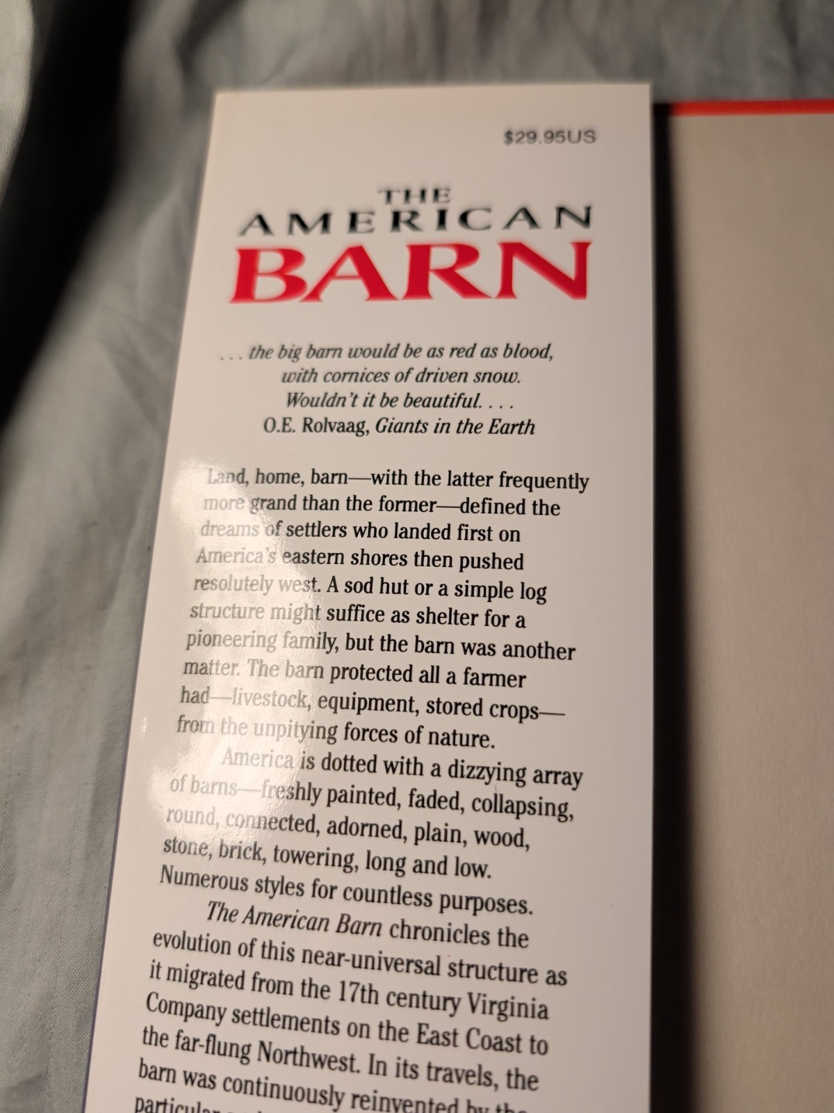 1997 The American Barn HC 192 Color Pages By Randy Leffingwell