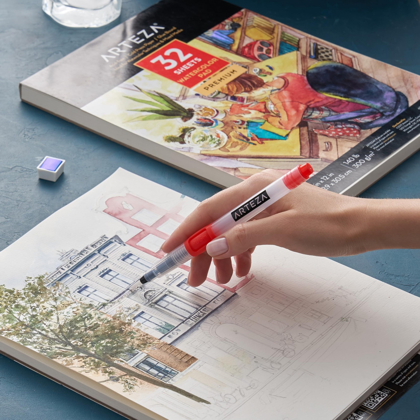 2 Pack Watercolor Sketchbook 32 Sheets Each 9×12 Inch 140lb 300gsm Art Pad