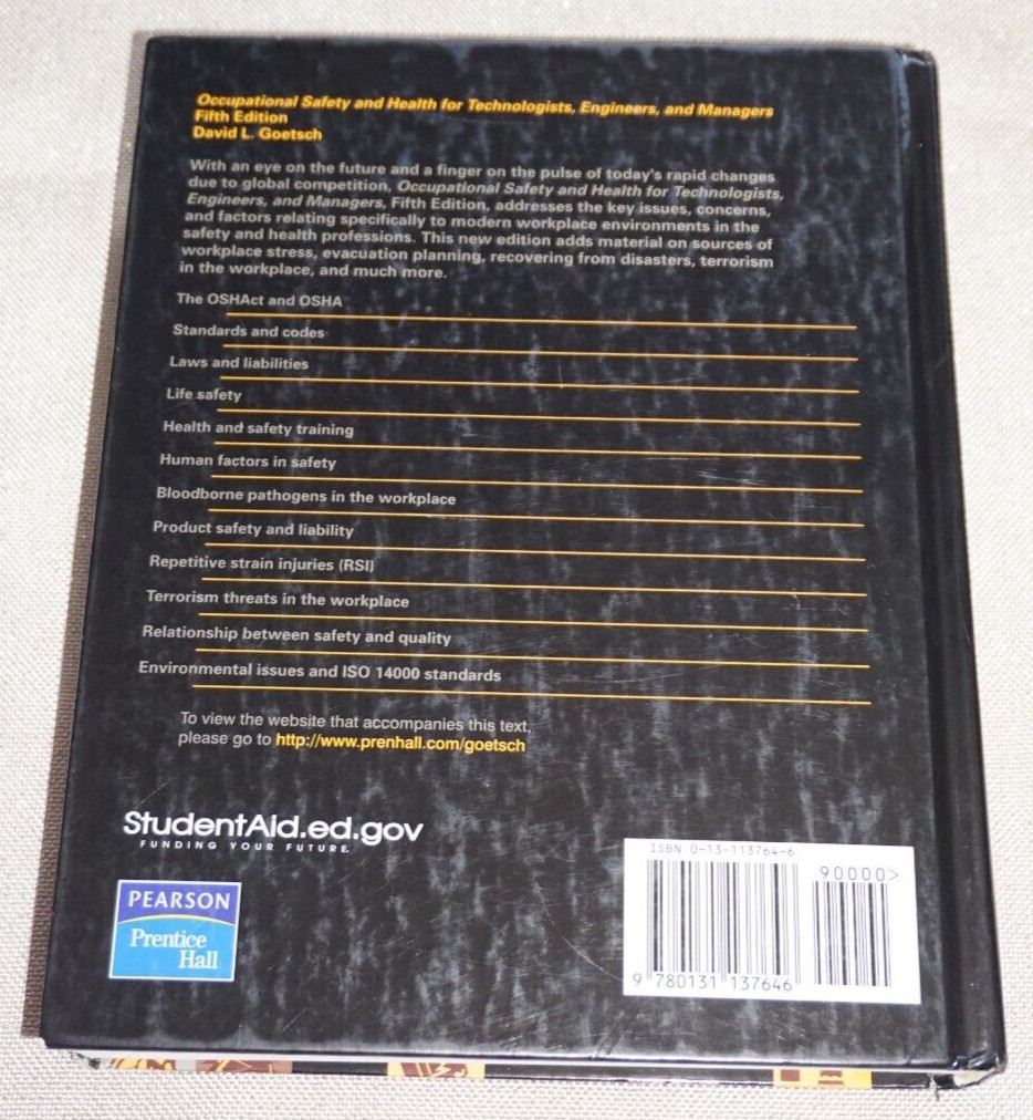 Occupational Safety and Health by David L. Goetsch Fifth Edition
