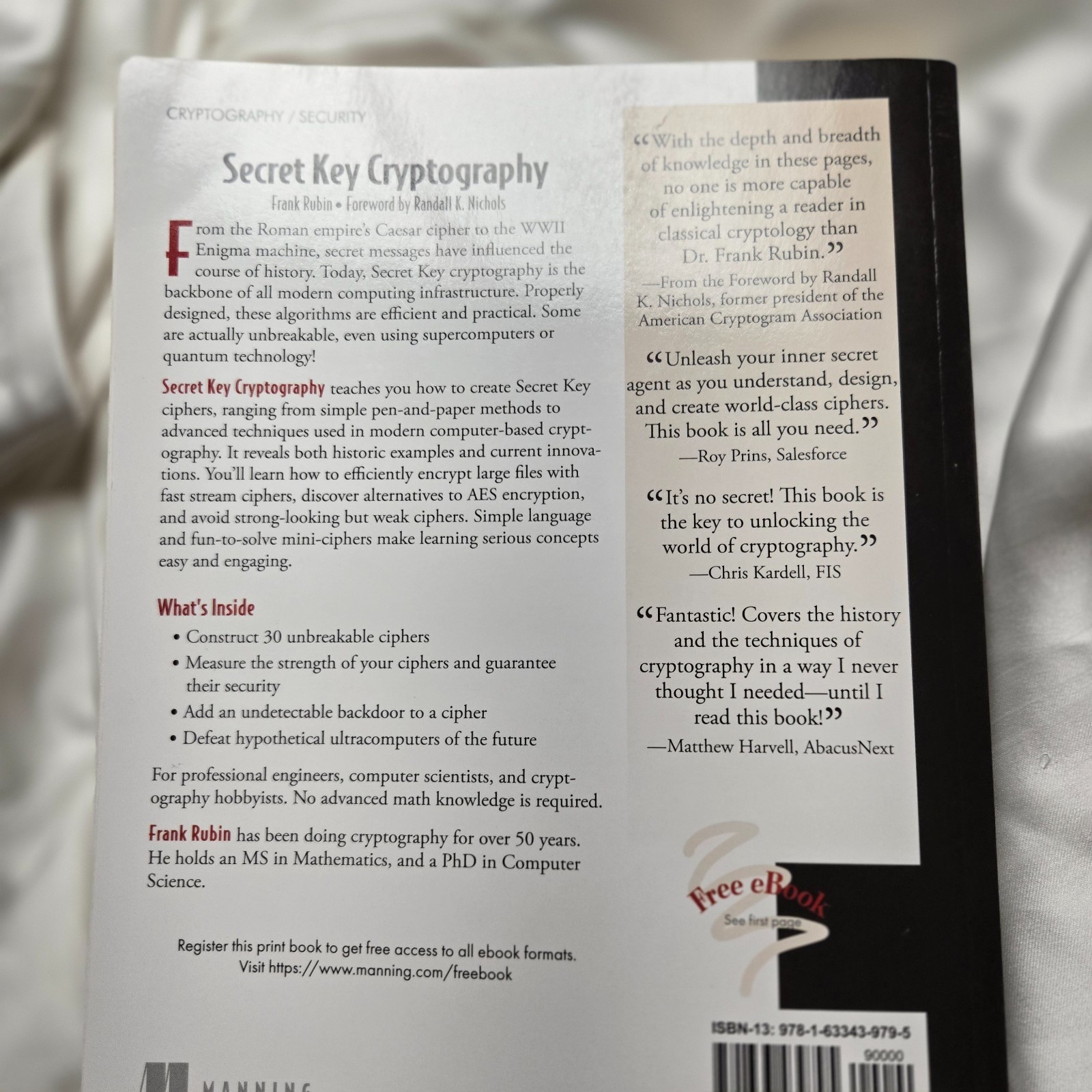 Secret Key Cryptography Paperback Frank Rubin