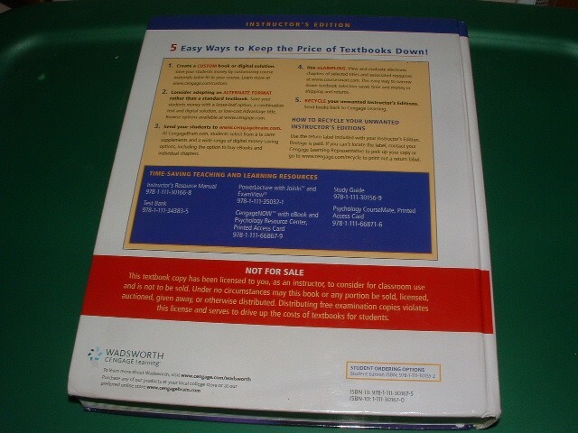 Psychology Instructor’s Edition 9th Ed Bernstein Penner Stewart Roy 2012